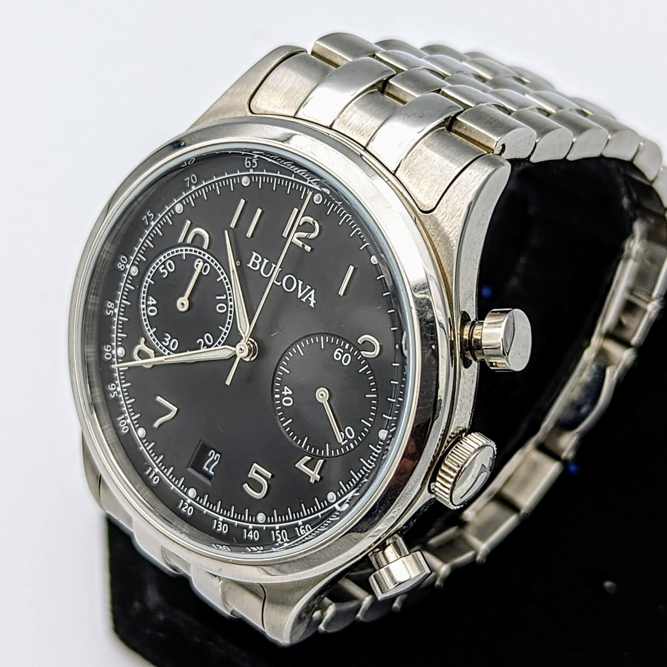 BULOVA Classic Chronograph Watch 43mm Quartz Wristwatch - ALL S.S. - Image 5