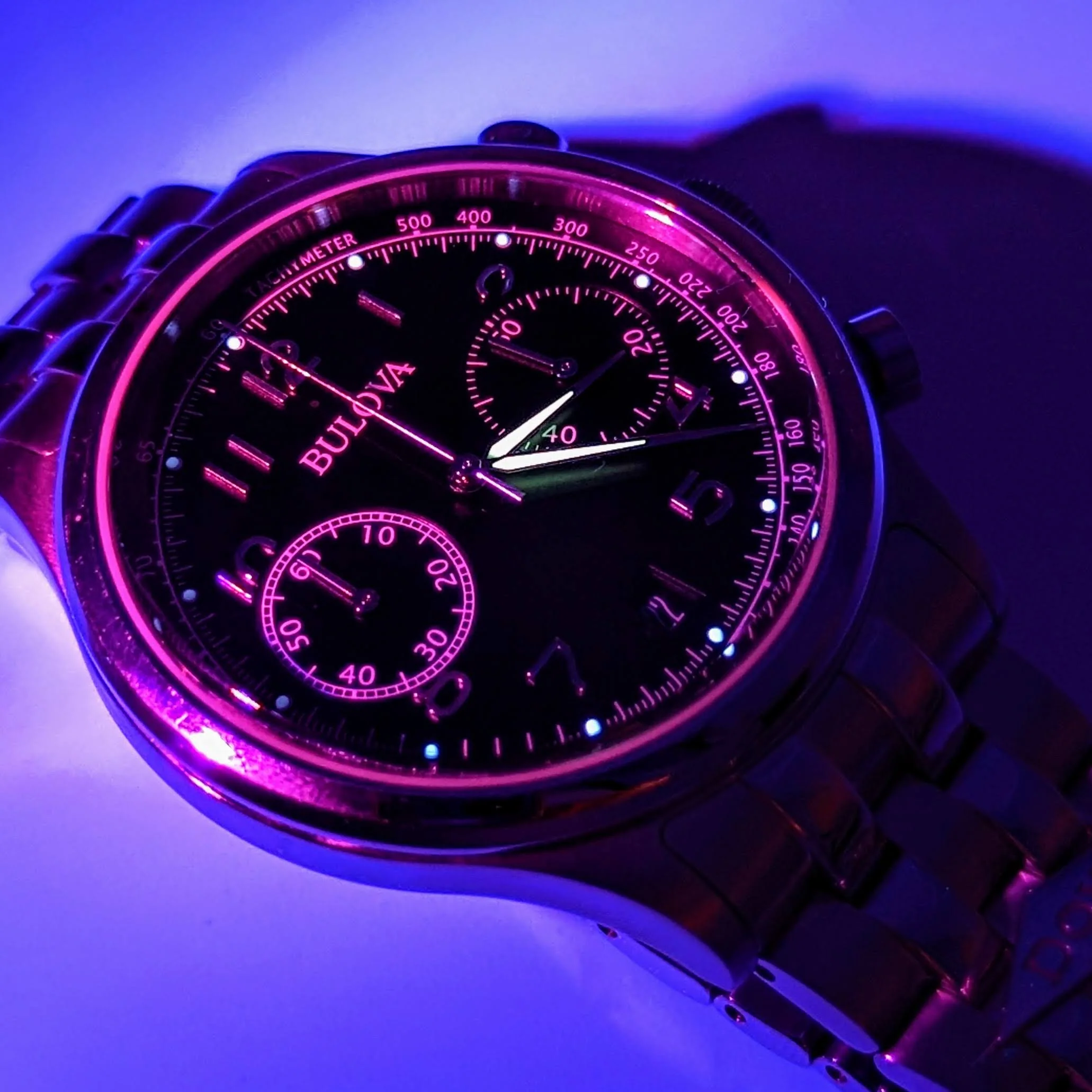 BULOVA Classic Chronograph Watch 43mm Quartz Wristwatch - ALL S.S. - Image 8