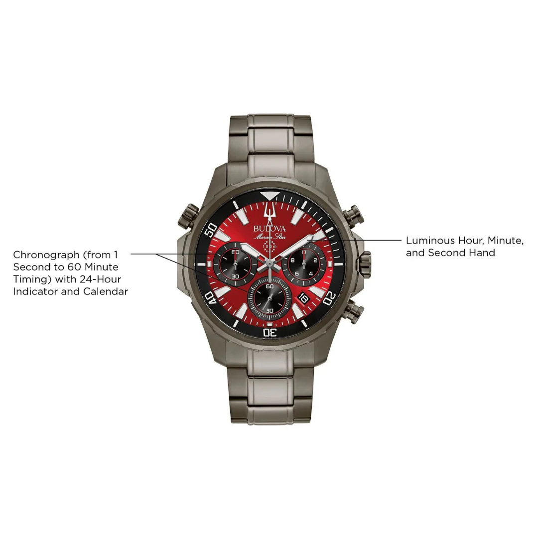 BULOVA Marine Star Chronograph Watch Series B 98B350 - Image 5