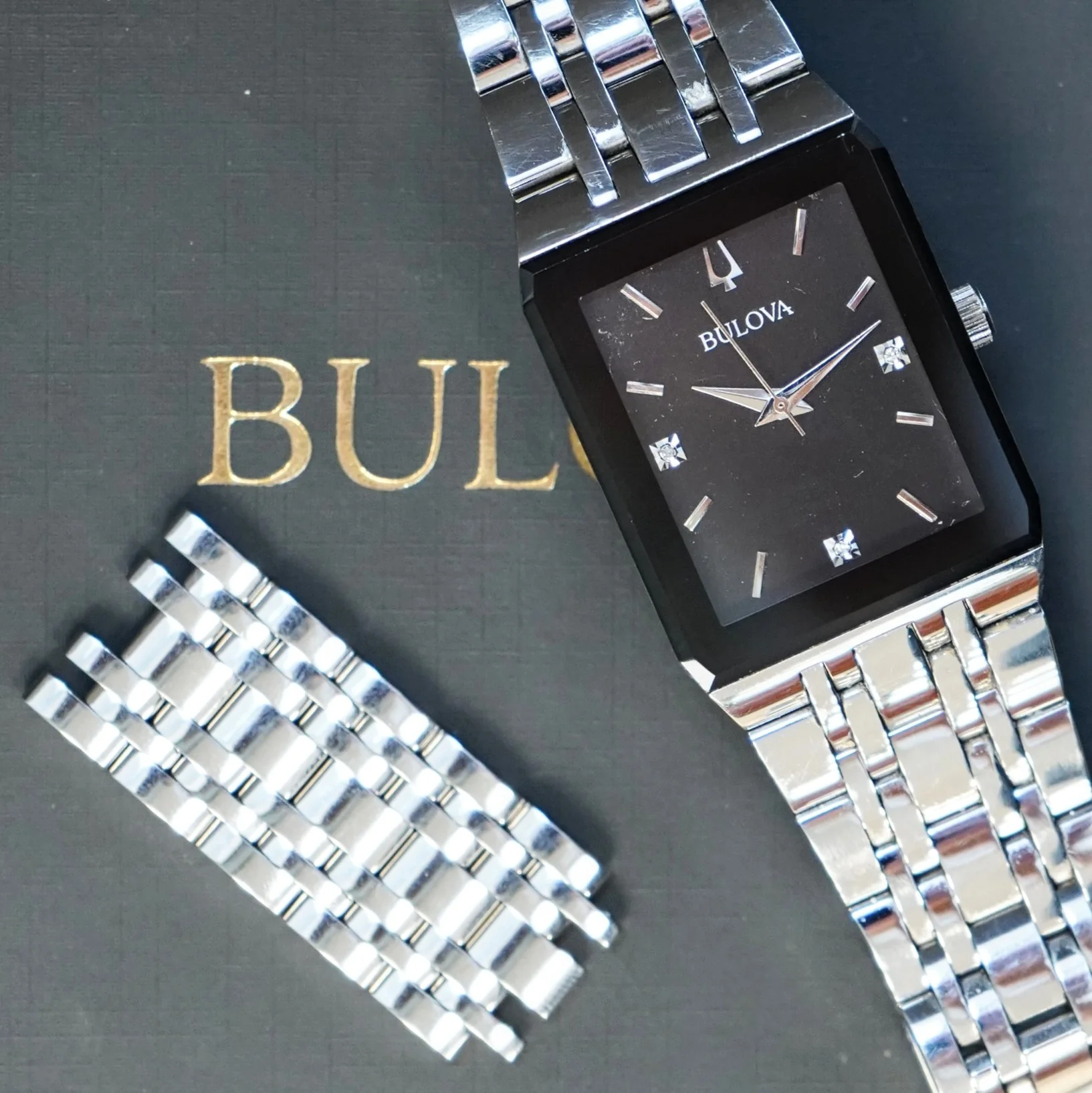 BULOVA Modern Quadra Watch 96D145 ALL S.S. Diamond Dial ALL Original in Box! - Image 12