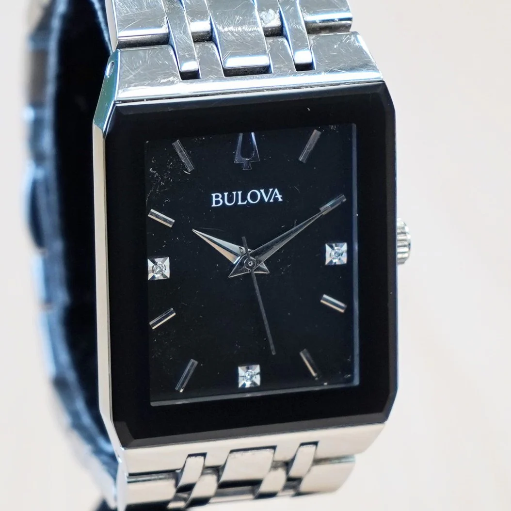 BULOVA Modern Quadra Watch 96D145 ALL S.S. Diamond Dial ALL Original in Box! - Image 3