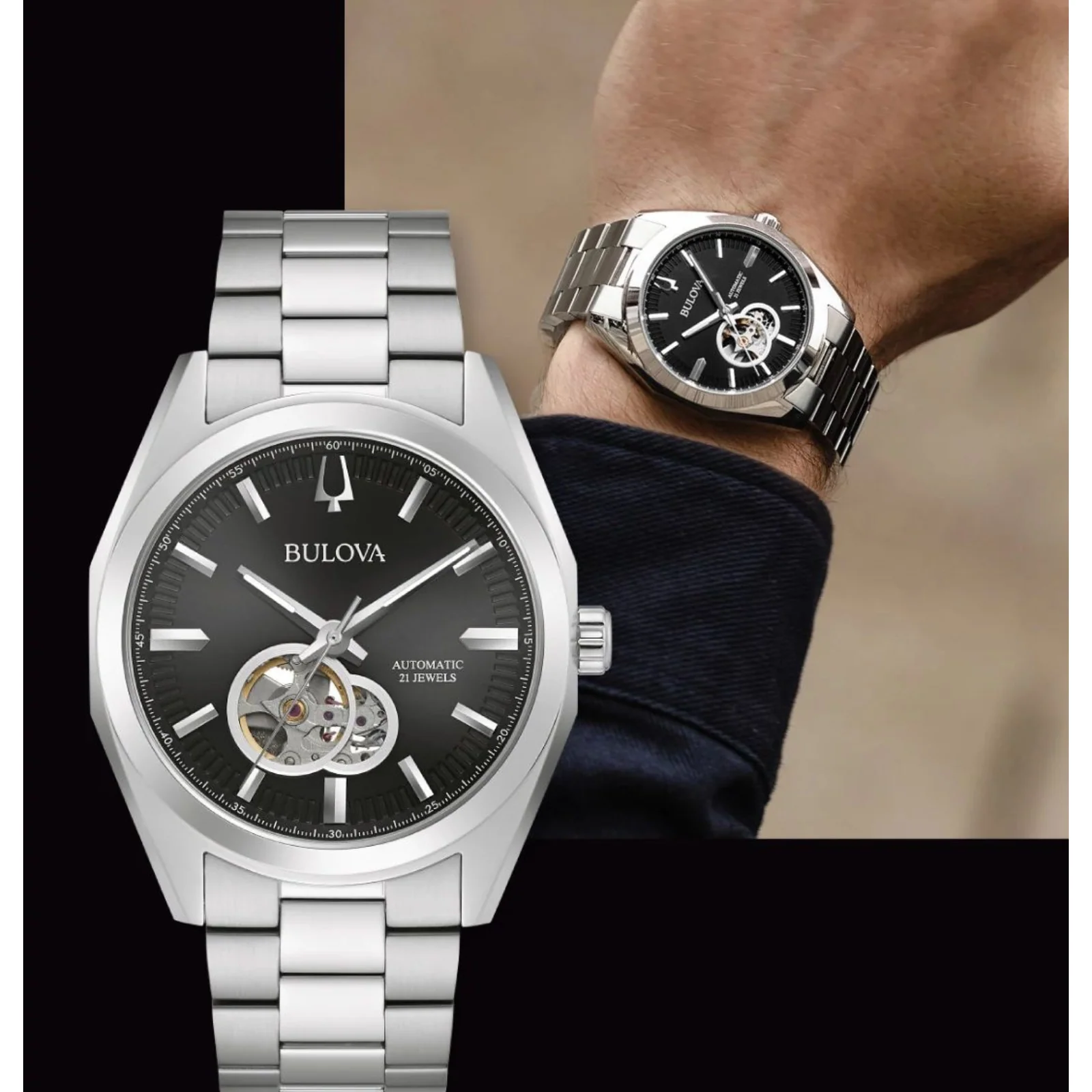 BULOVA Surveyor Classic Automatic Watch 21 Jewels 96A270 - Image 5