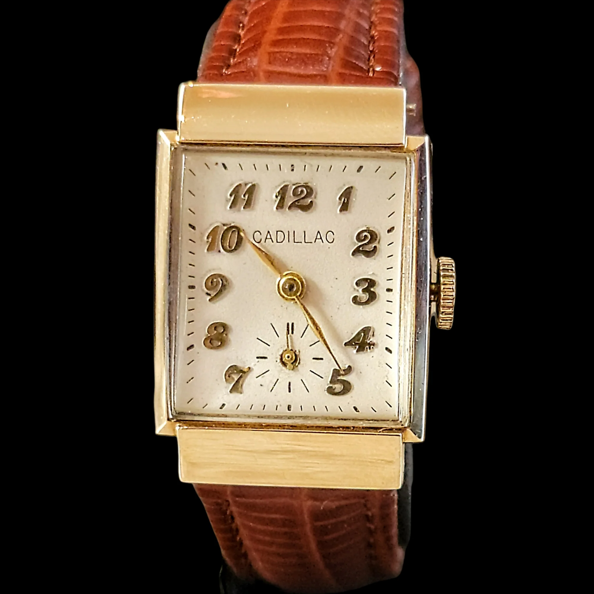 Cadillac 14K Solid Gold Watch 17 Jewels Alb Grossenbacher Movement - Image 3