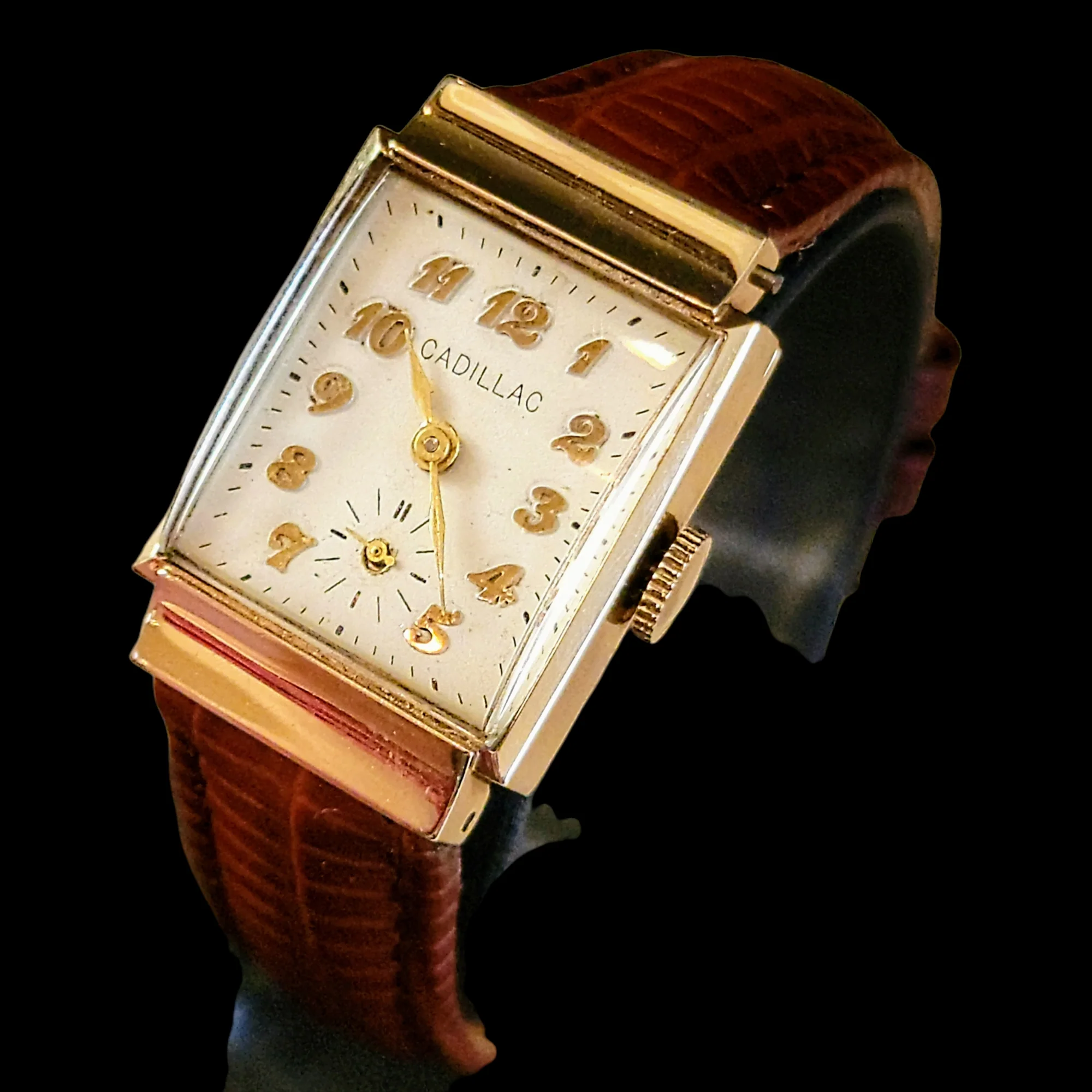 Cadillac 14K Solid Gold Watch 17 Jewels Alb Grossenbacher Movement - Image 4