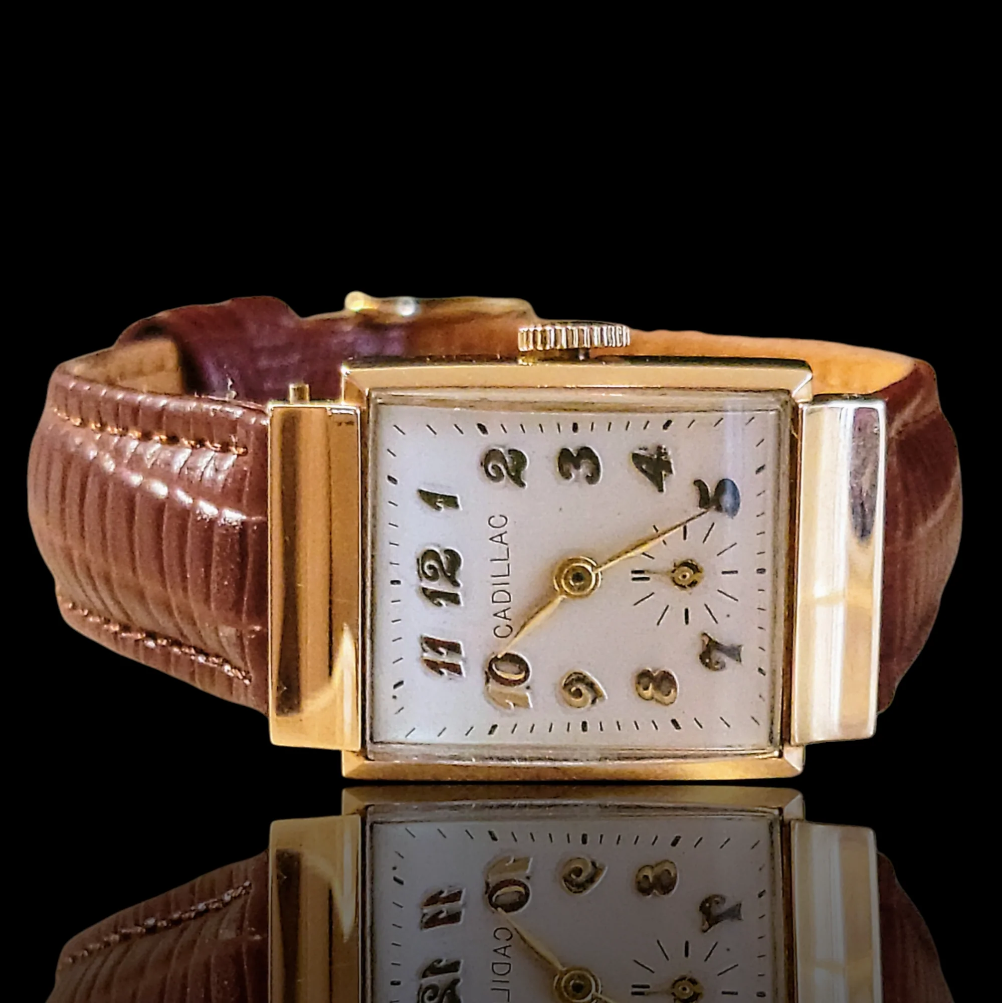 Cadillac 14K Solid Gold Watch 17 Jewels Alb Grossenbacher Movement - Image 5