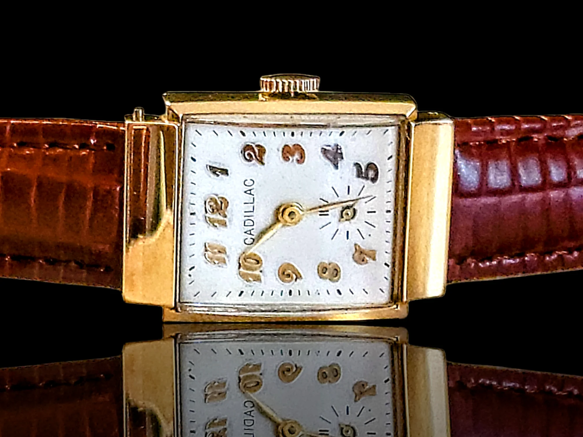 Cadillac 14K Solid Gold Watch 17 Jewels Alb Grossenbacher Movement - Image 6