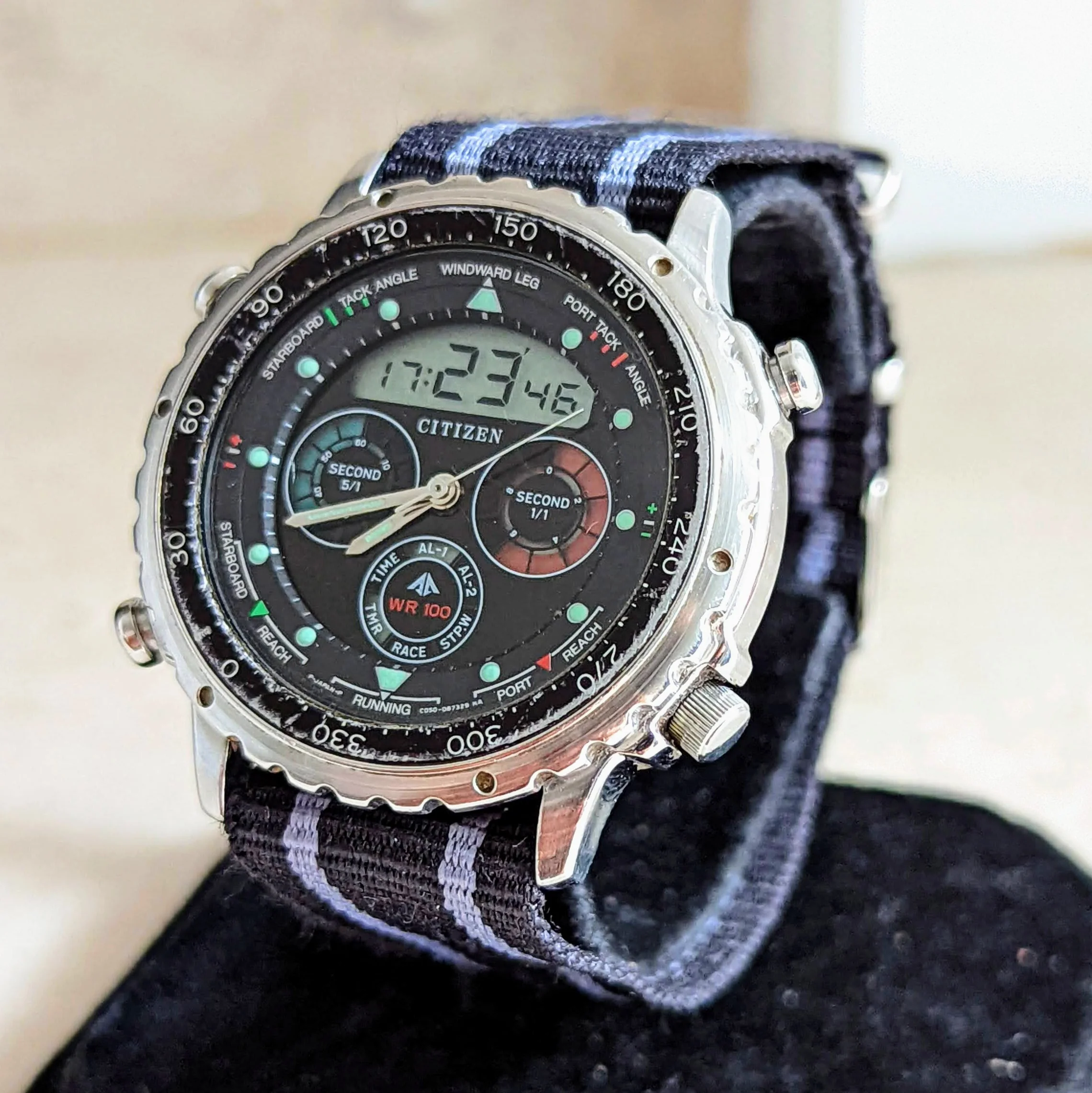 CITIZEN Promaster Yacht Timer Watch Digital - Analog Vintage Quartz Wristwatch - Image 4