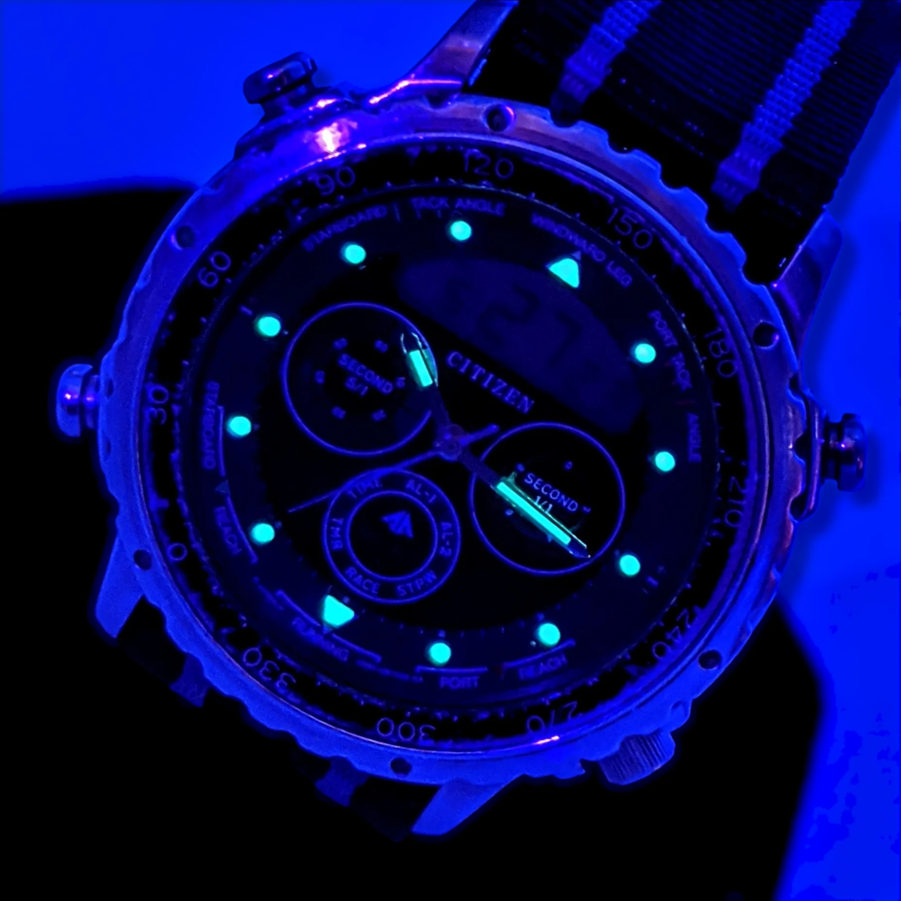 CITIZEN Promaster Yacht Timer Watch Digital - Analog Vintage Quartz Wristwatch - Image 5