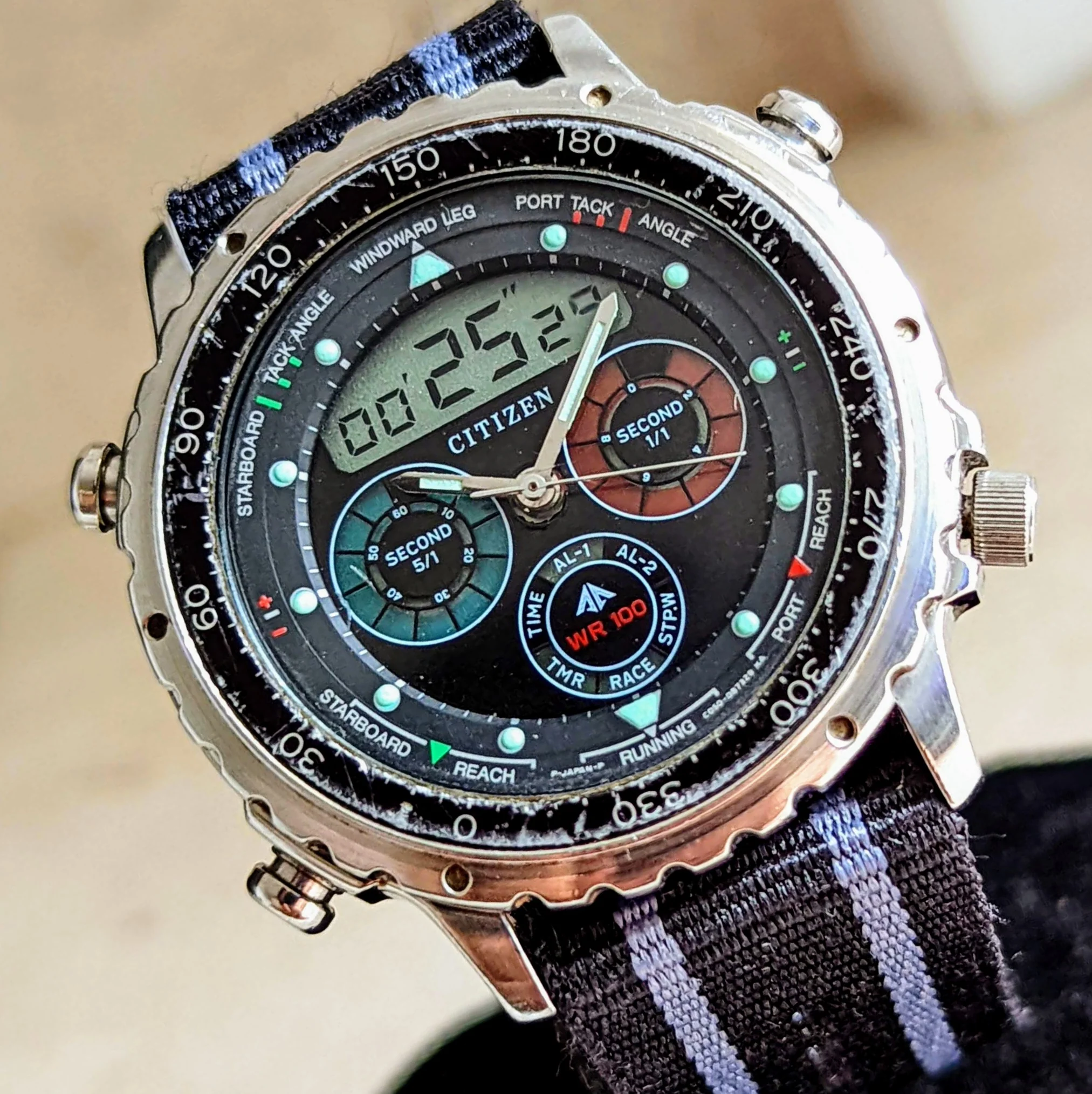 CITIZEN Promaster Yacht Timer Watch Digital - Analog Vintage Quartz Wristwatch - Image 6