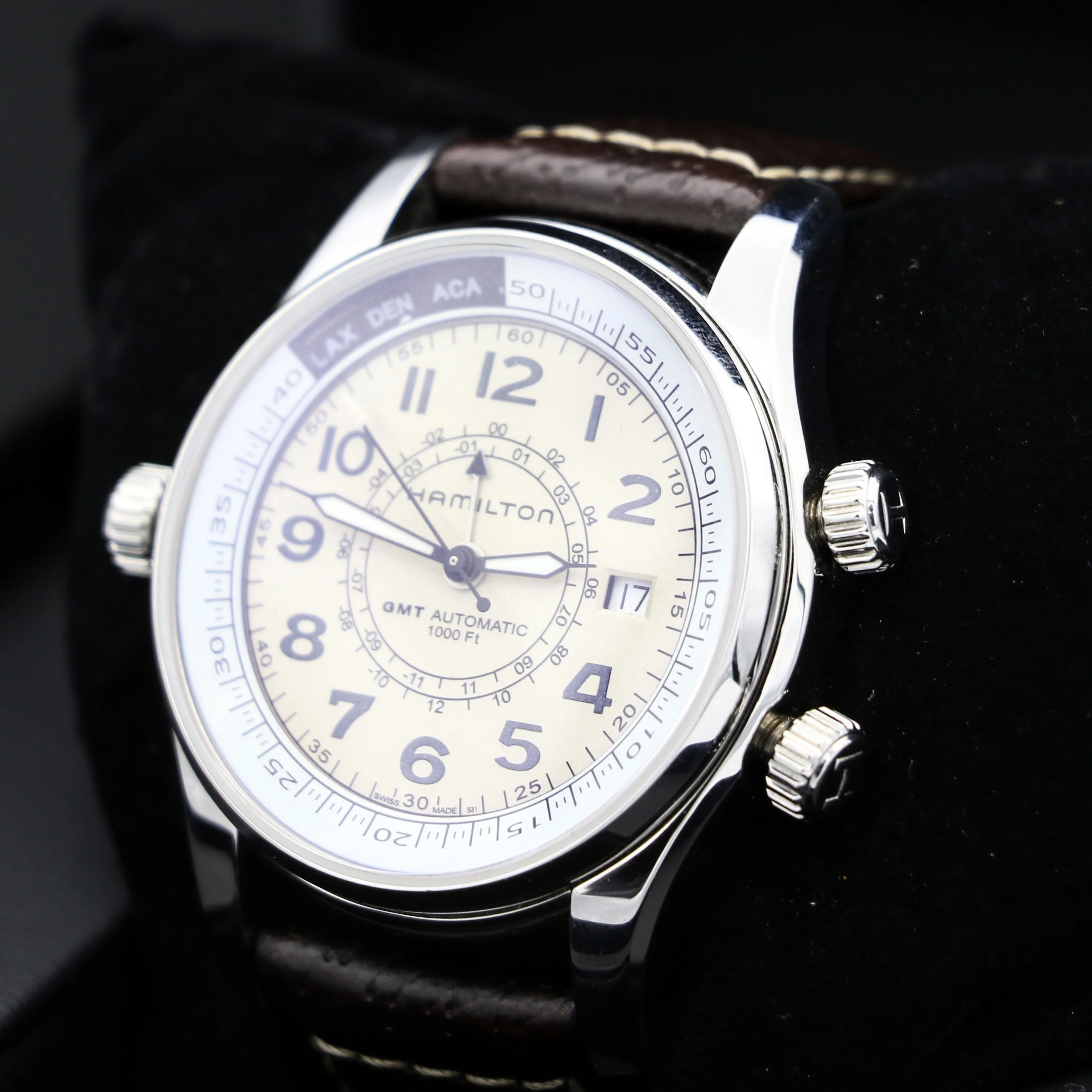 HAMILTON Khaki Skymaster Pilot GMT Automatic Wristwatch Swiss Original Box - Image 4