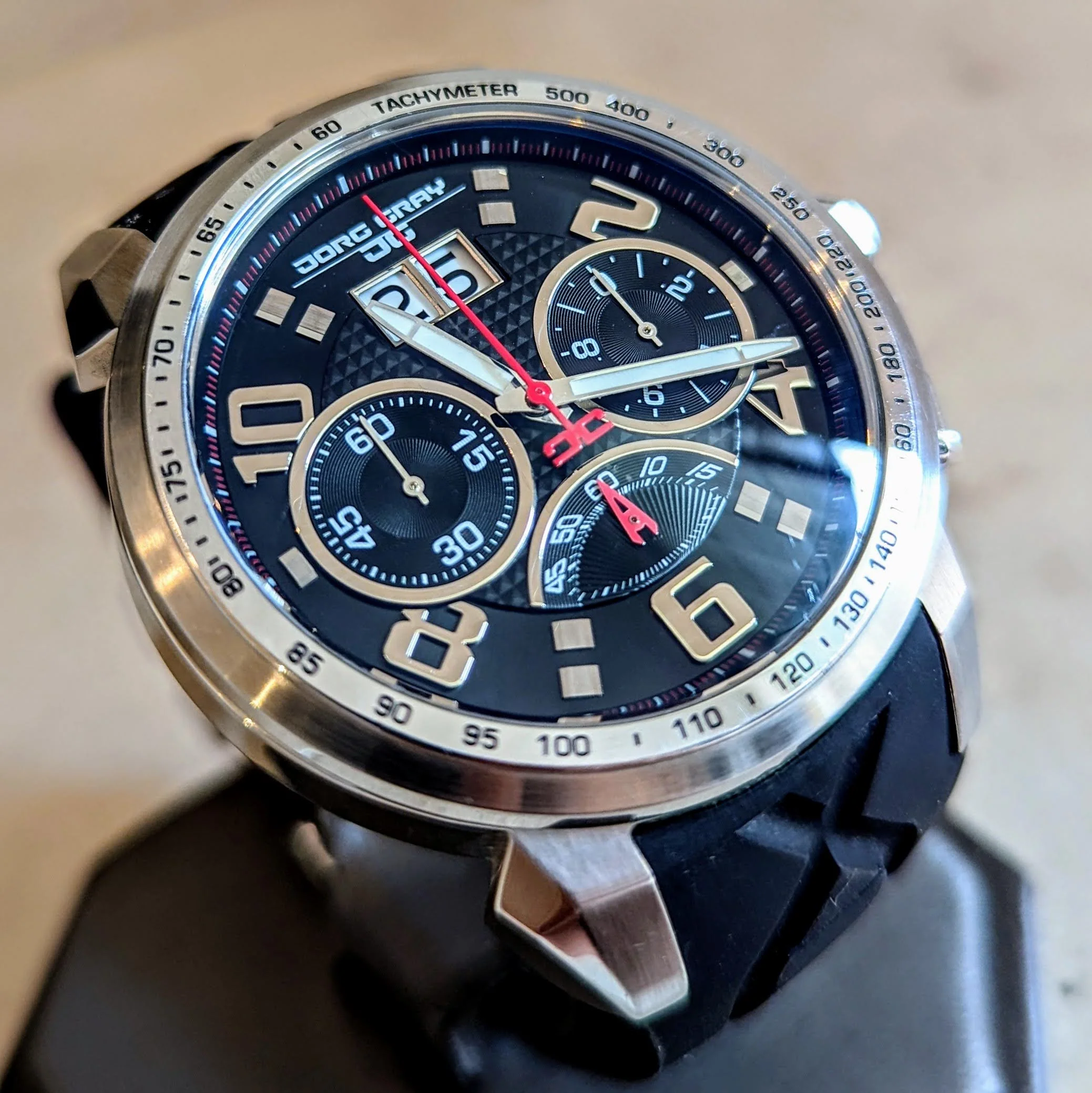 JORG GRAY JG5600-21 Chronograph Wristwatch Steel Black Dial 48mm - Image 3