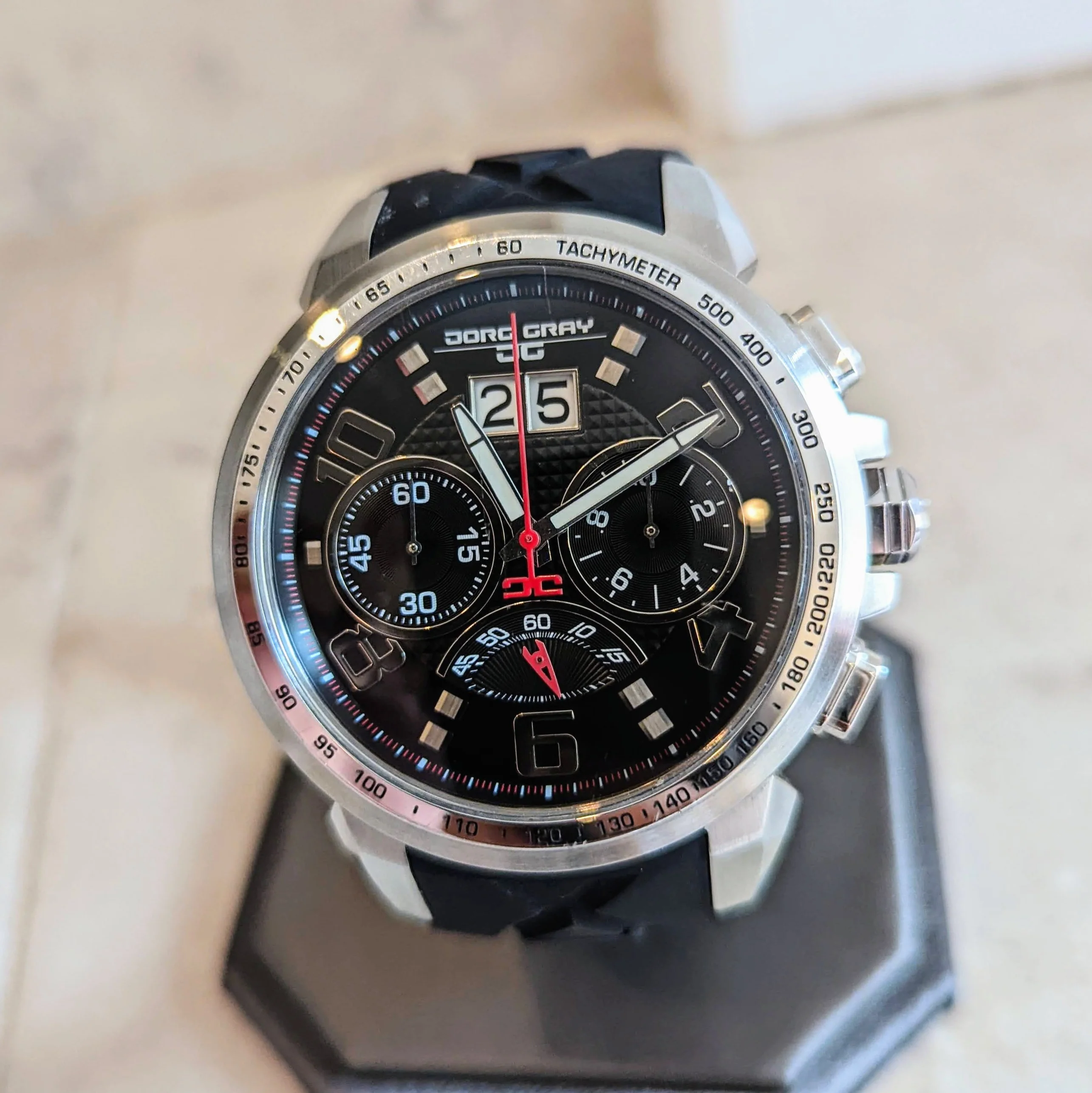 JORG GRAY JG5600-21 Chronograph Wristwatch Steel Black Dial 48mm - Image 6