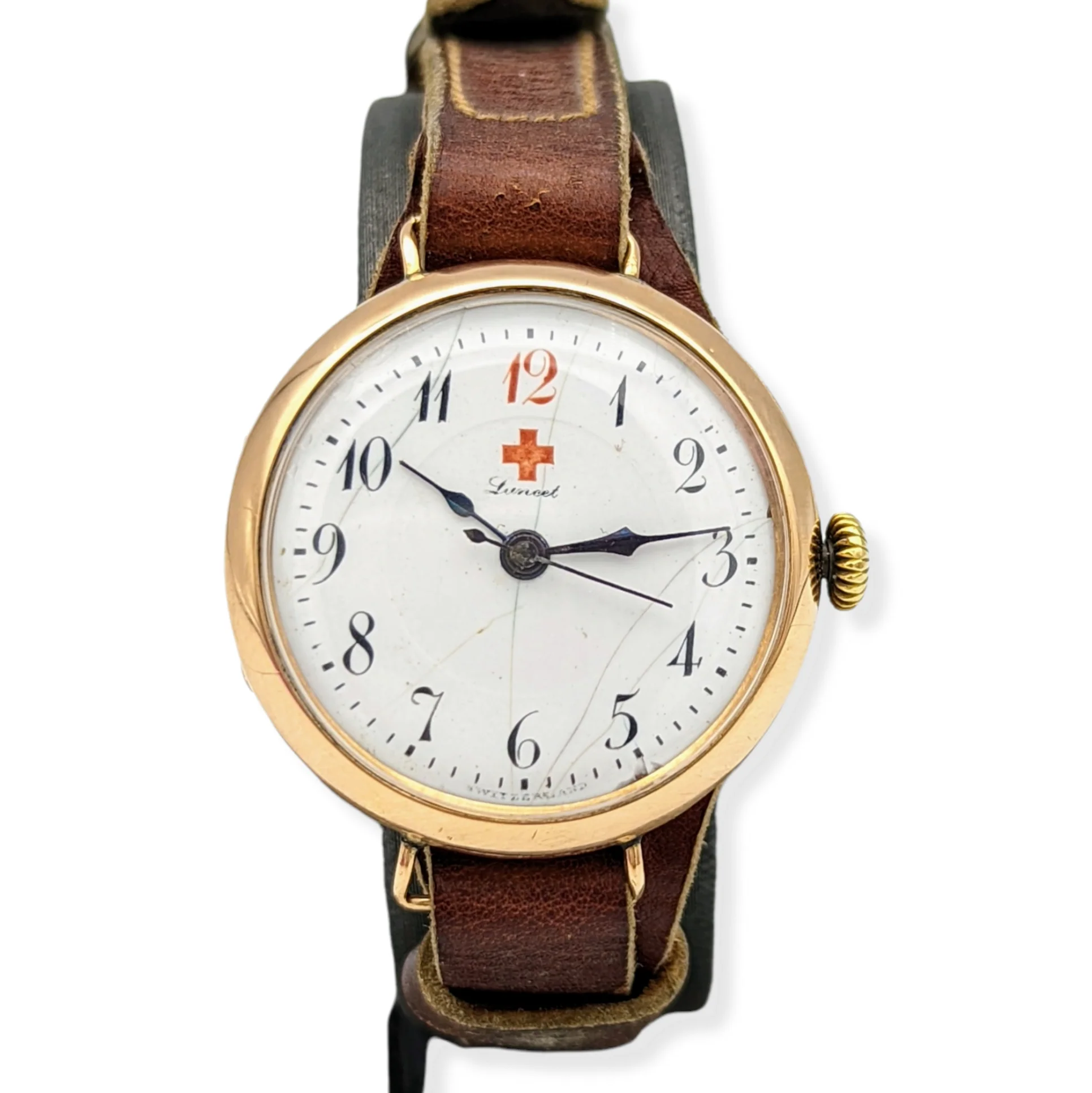 Lancet Red Cross Medical Wristwatch - WWI Trench Watch - REBBERG Movement 7 Jewels - Image 8