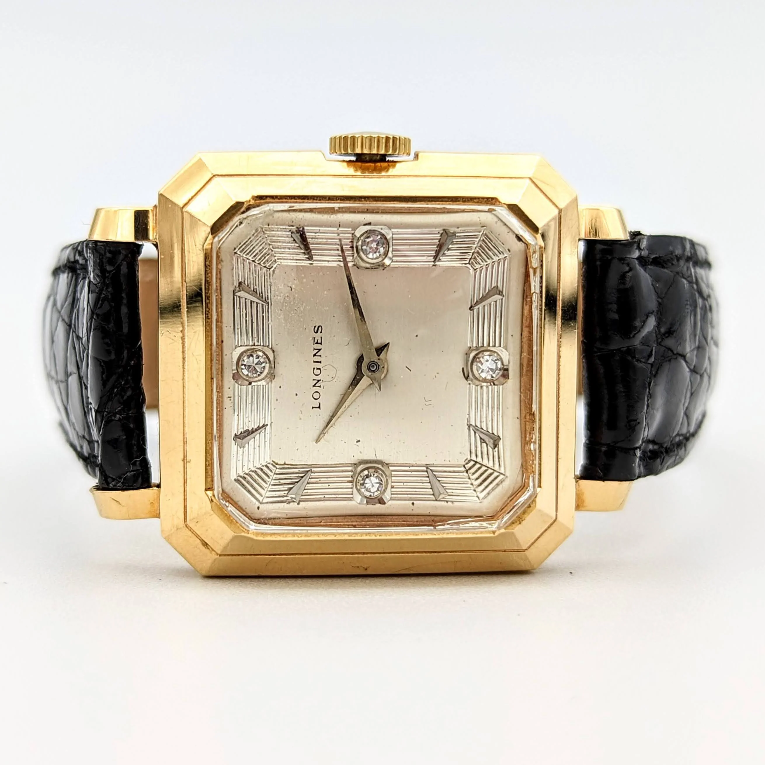 LONGINES President Garfield Watch Diamond Dial 14K GOLD Cal. 23Z Wristwatch - Image 10