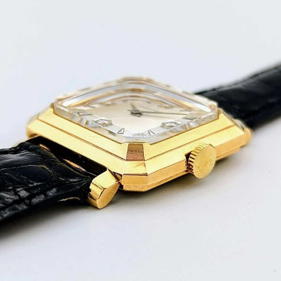 LONGINES President Garfield Watch Diamond Dial 14K GOLD Cal. 23Z Wristwatch - Image 11