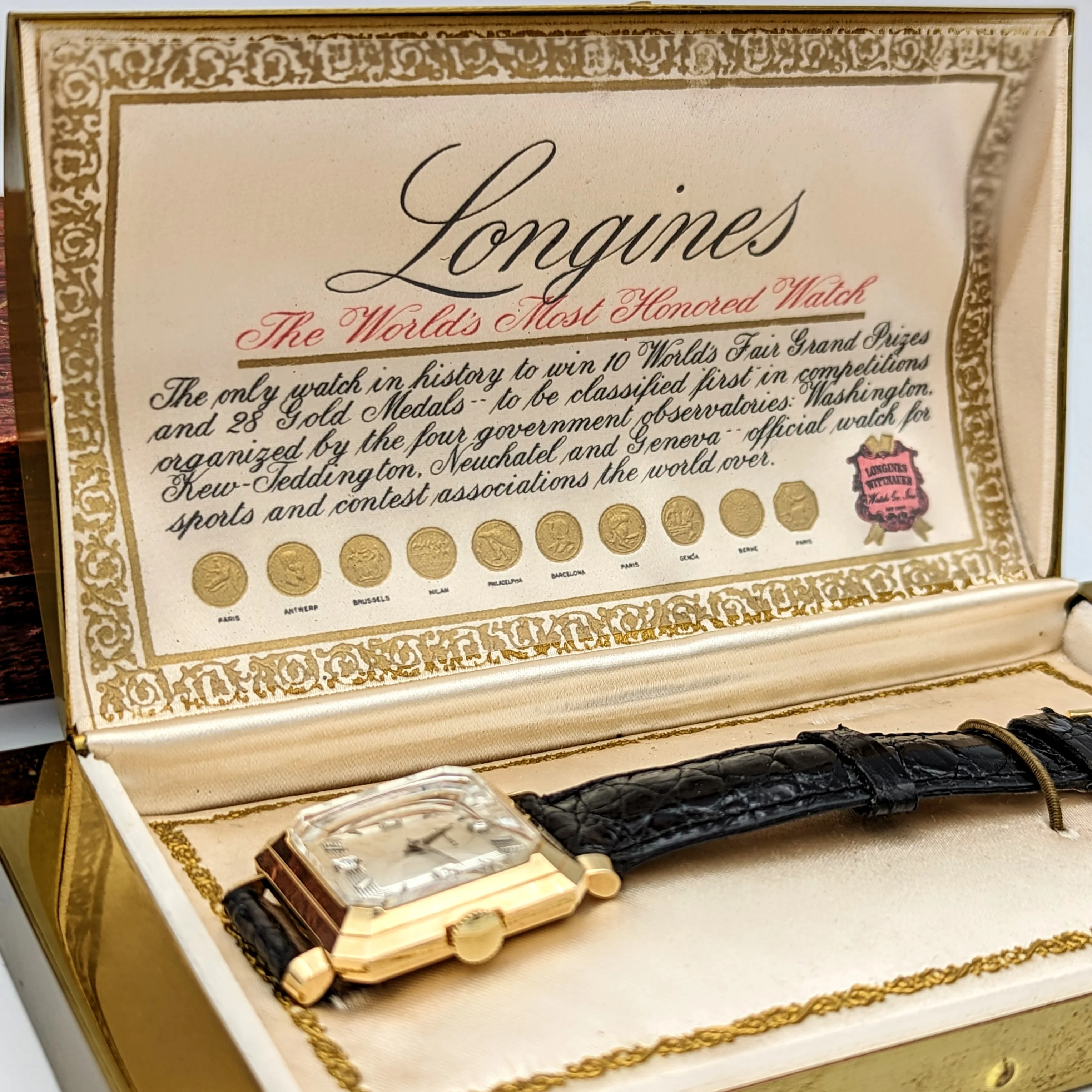 LONGINES President Garfield Watch Diamond Dial 14K GOLD Cal. 23Z Wristwatch - Image 3