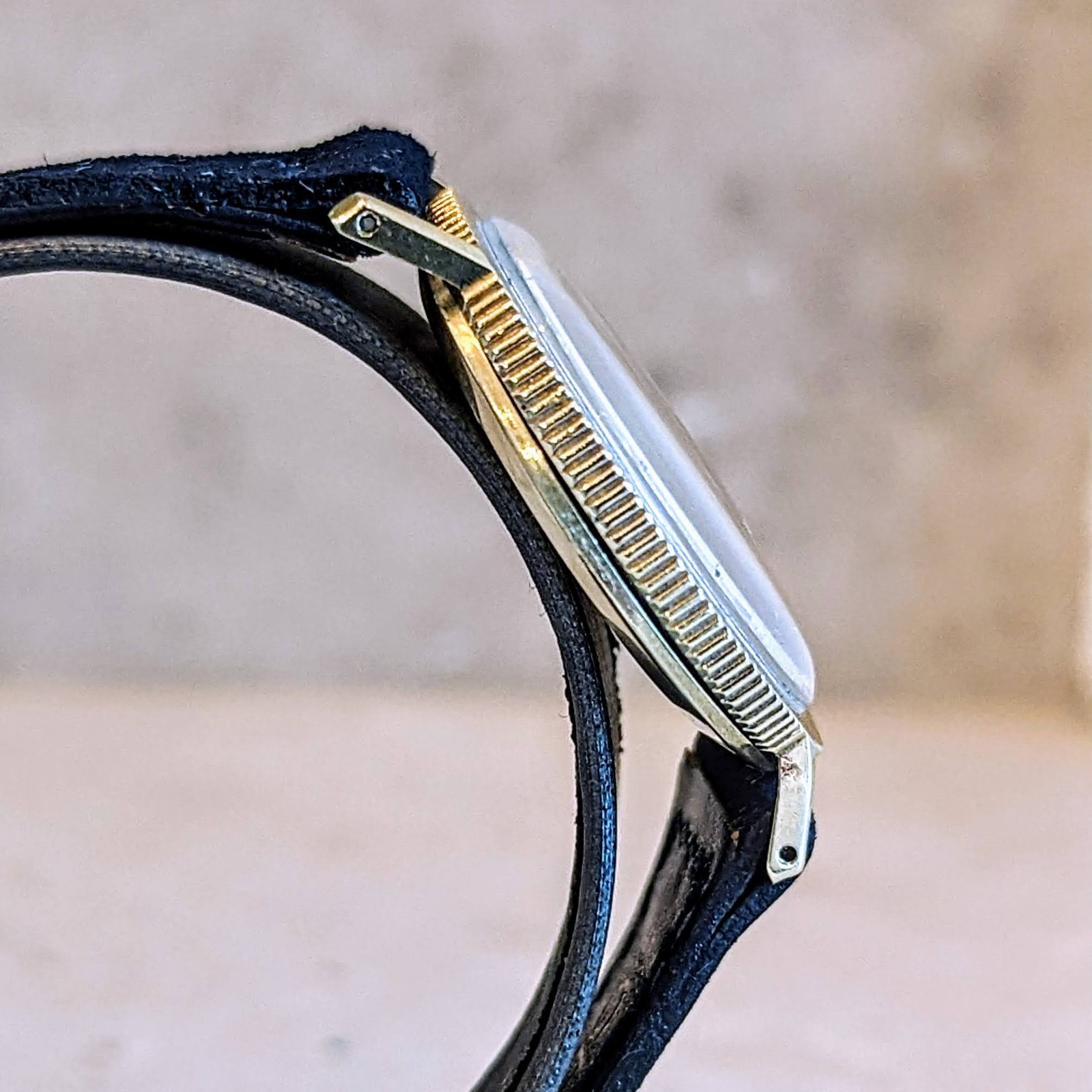 LUCIEN PICCARD Davinci Watch Blue Dial 14K GOLD Mechanical Wristwatch - Image 4