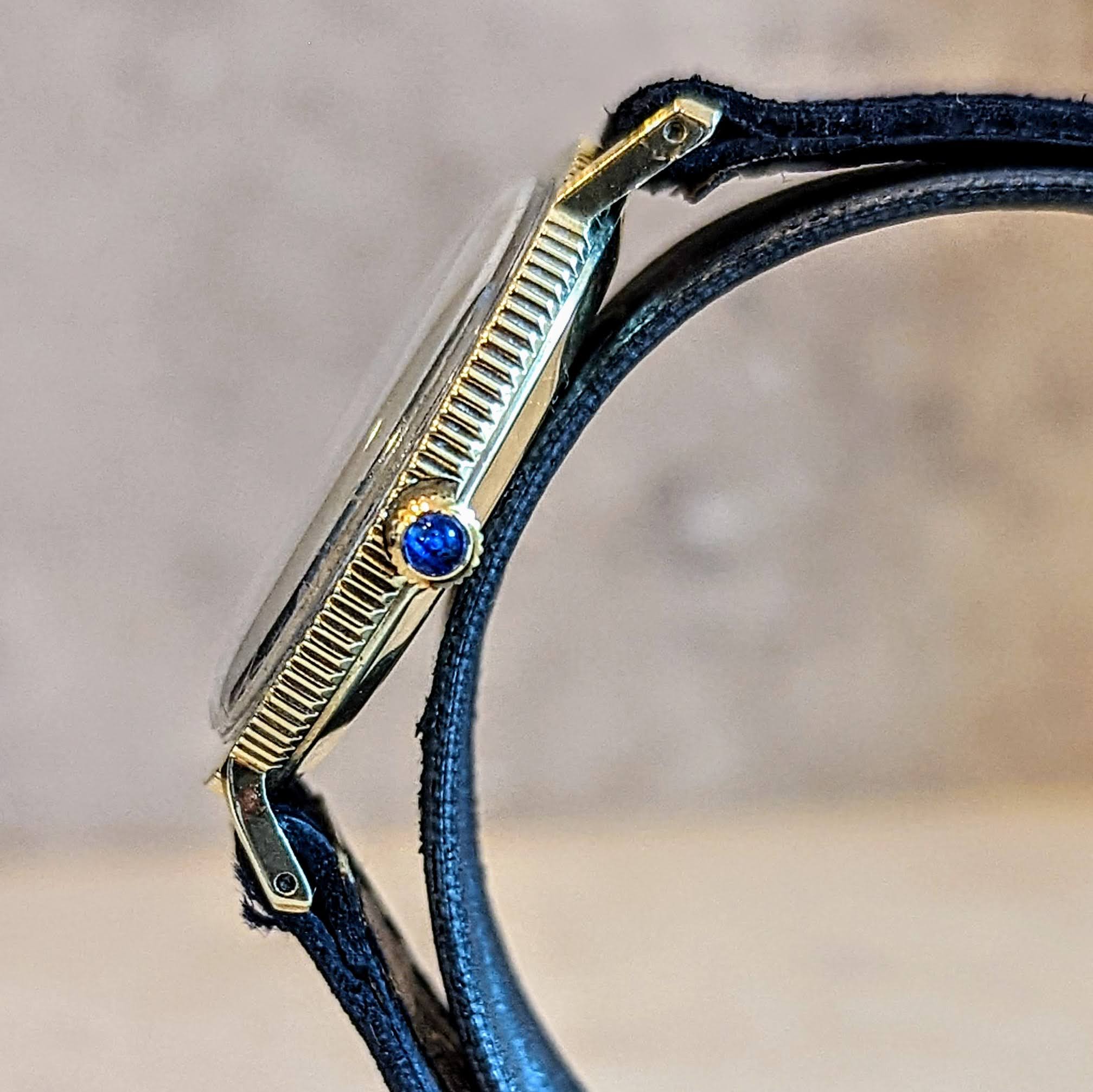 LUCIEN PICCARD Davinci Watch Blue Dial 14K GOLD Mechanical Wristwatch - Image 5