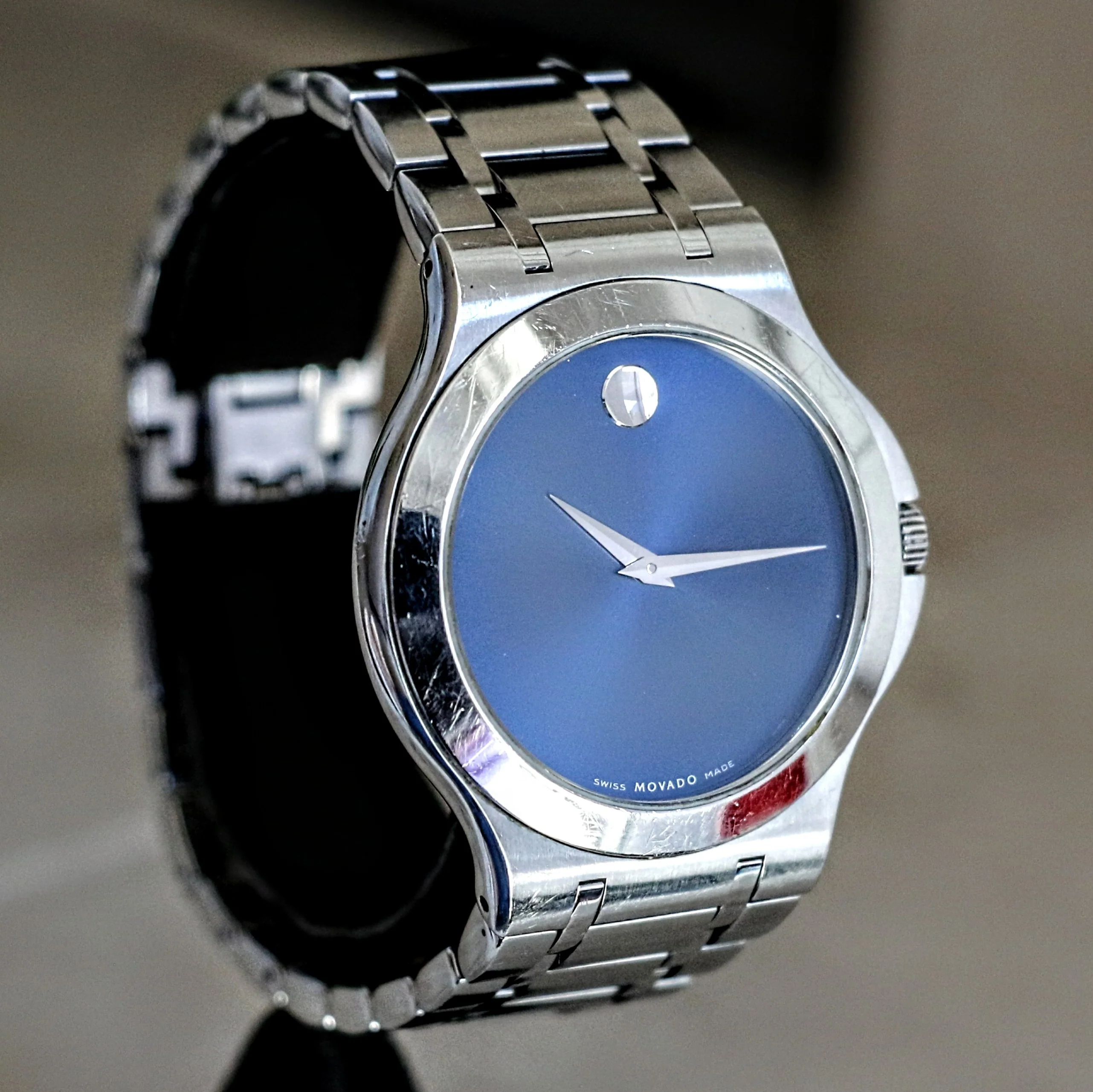 MOVADO Museum Wristwatch Blue Dial Swiss Quartz Watch - Image 3