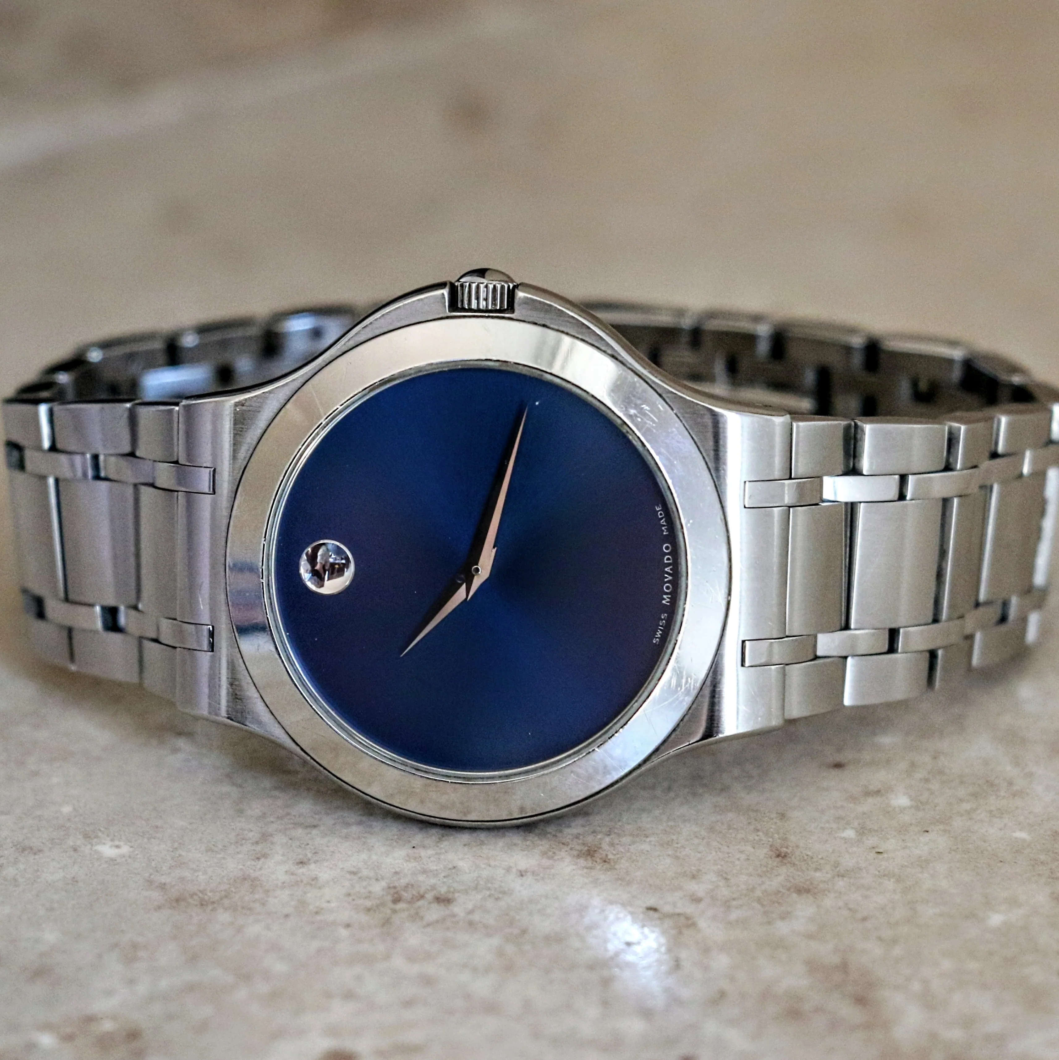 MOVADO Museum Wristwatch Blue Dial Swiss Quartz Watch - Image 9