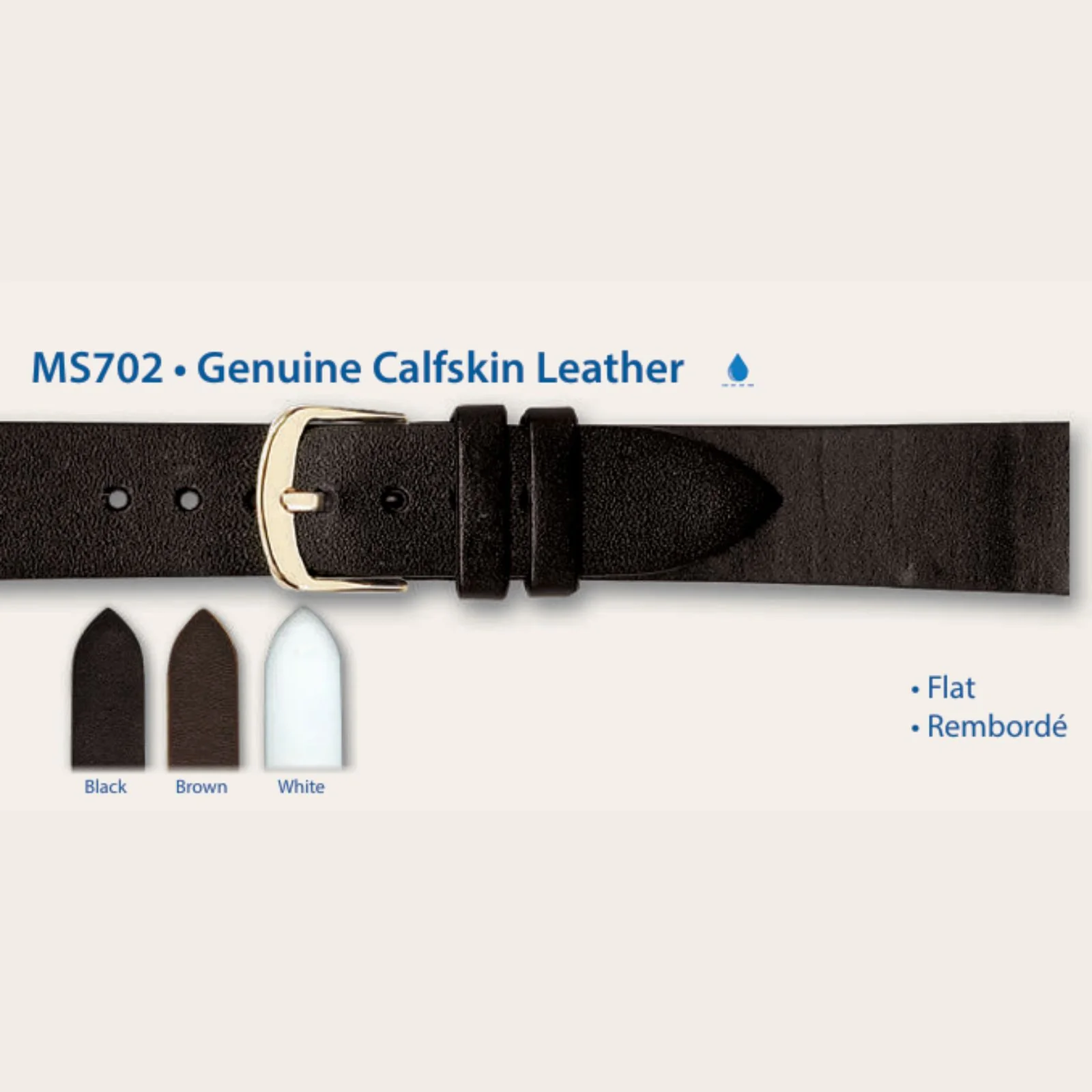 MS702 - Genuine Calfskin Leather - Hadley Roma Watch Strap - Image 9