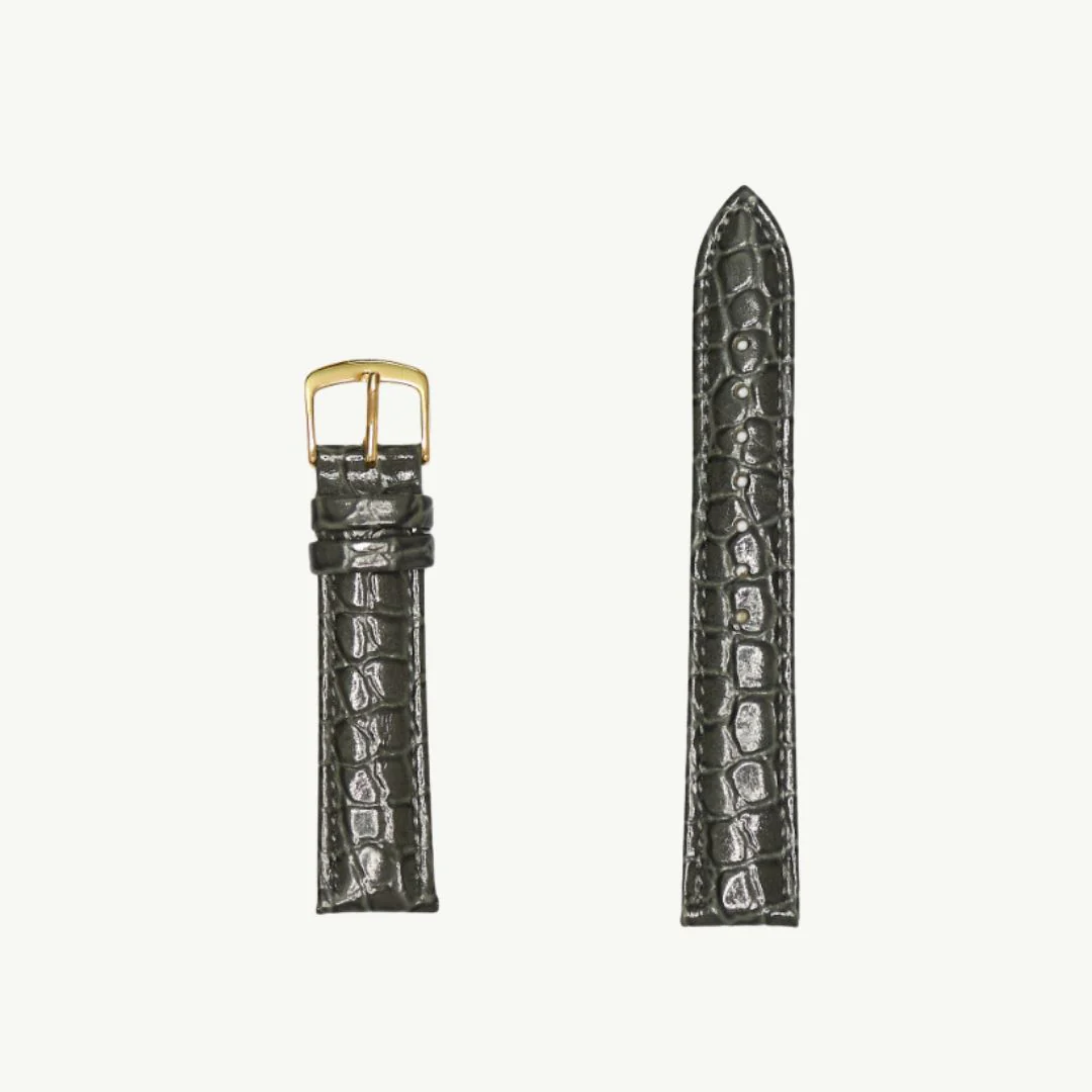 MS717 - Crocodile Grain Genuine Italian Leather - Hadley Roma Watch Strap - Image 4