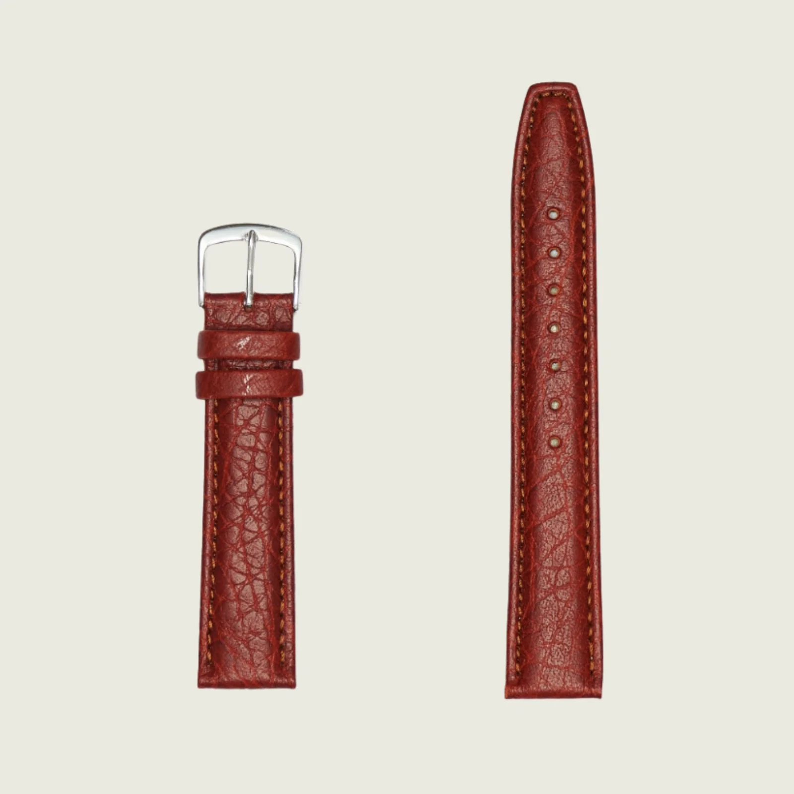 MS788 - Shrunken Grain Genuine Italian Leather - Hadley Roma Watch Strap - Image 7