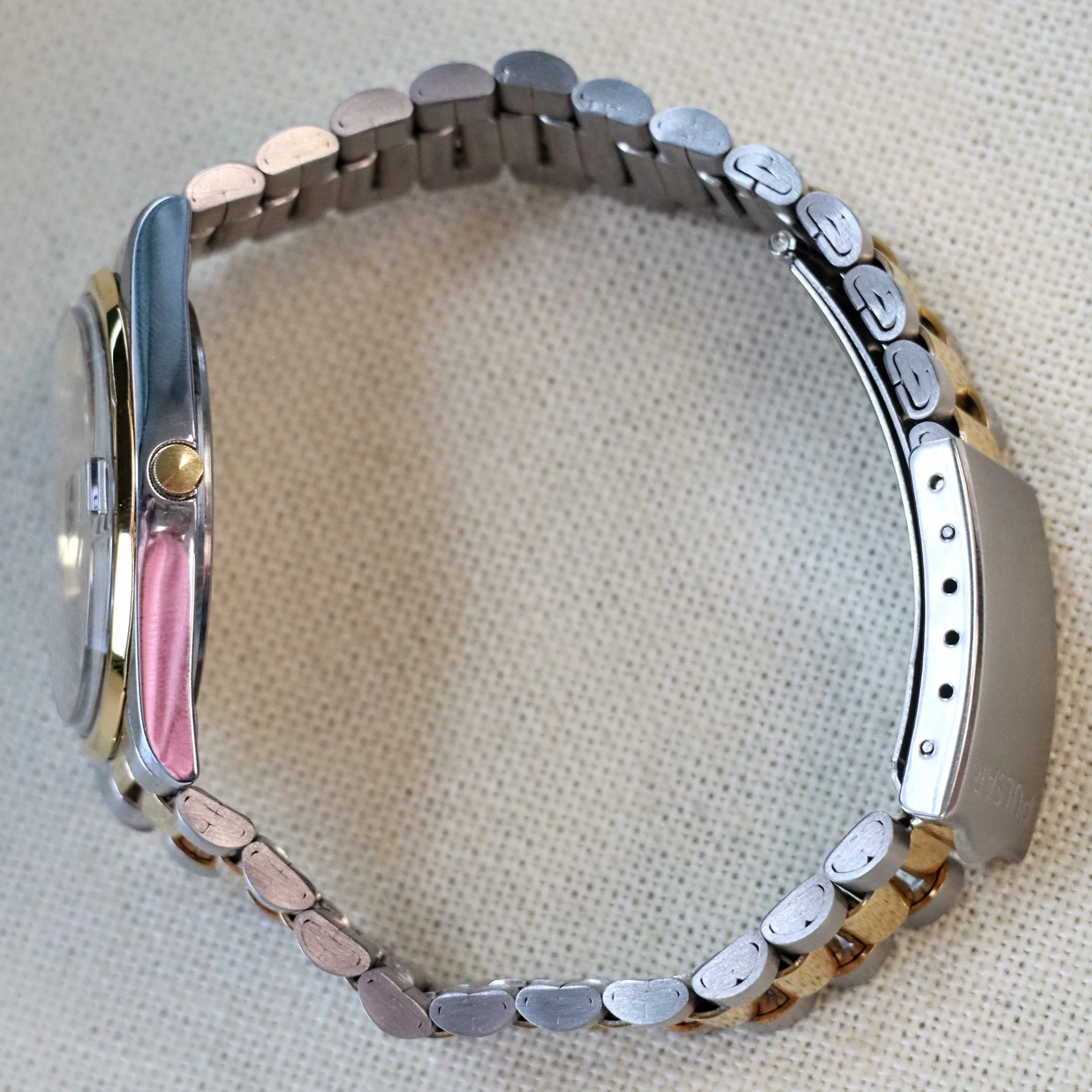 NOS PULSAR Quartz Watch Ref. PPX108 Day/Date Two-Tone Case & Bracelet Wristwatch Box & Papers! - Image 12