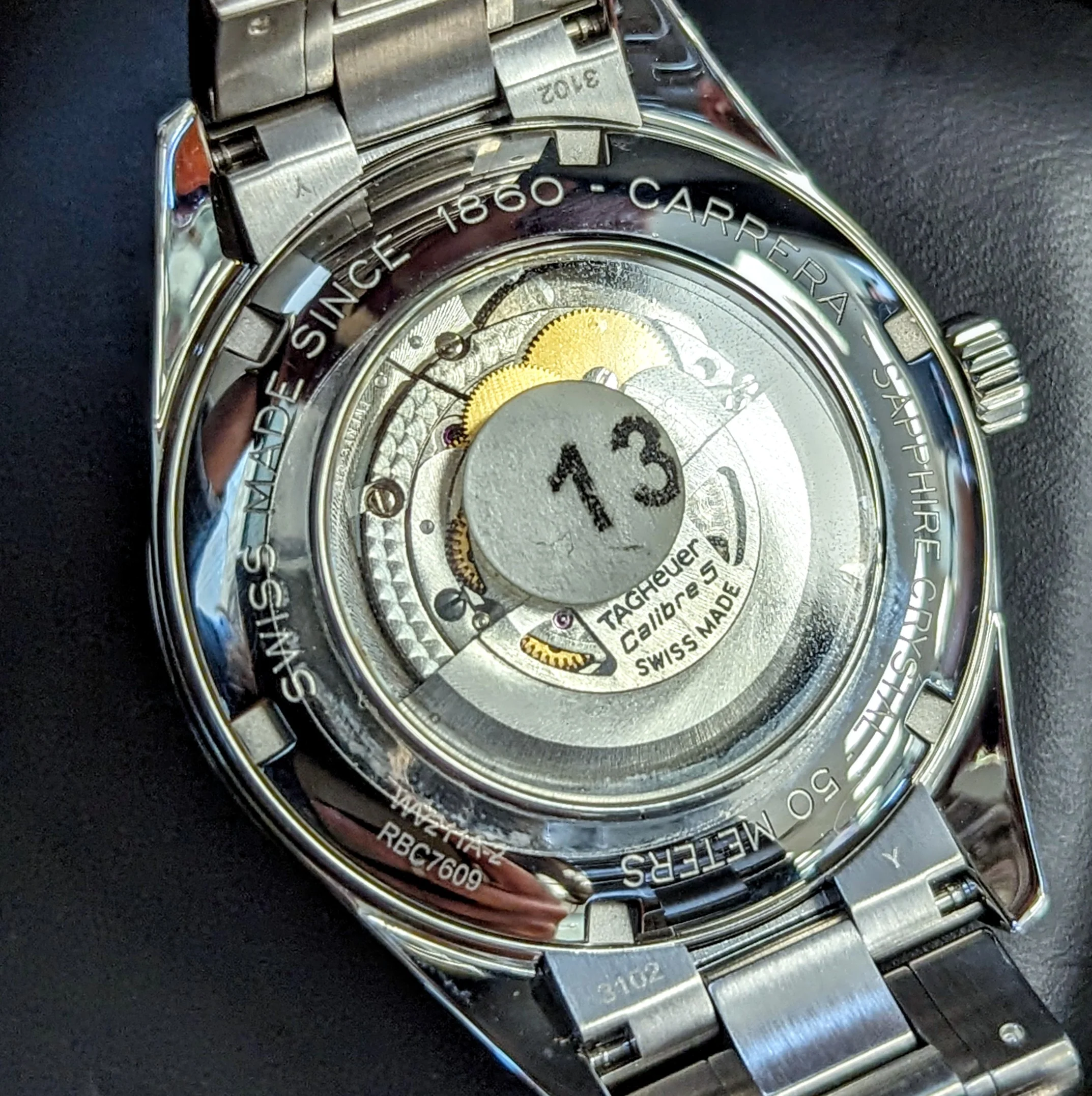 TAG HEUER Carrera Automatic Watch WV211A-2 "Geneva National Resort & Club" Dial Calibre 5 Date Indicator Wristwatch ALL Original, Double Box & Papers! - Image 12