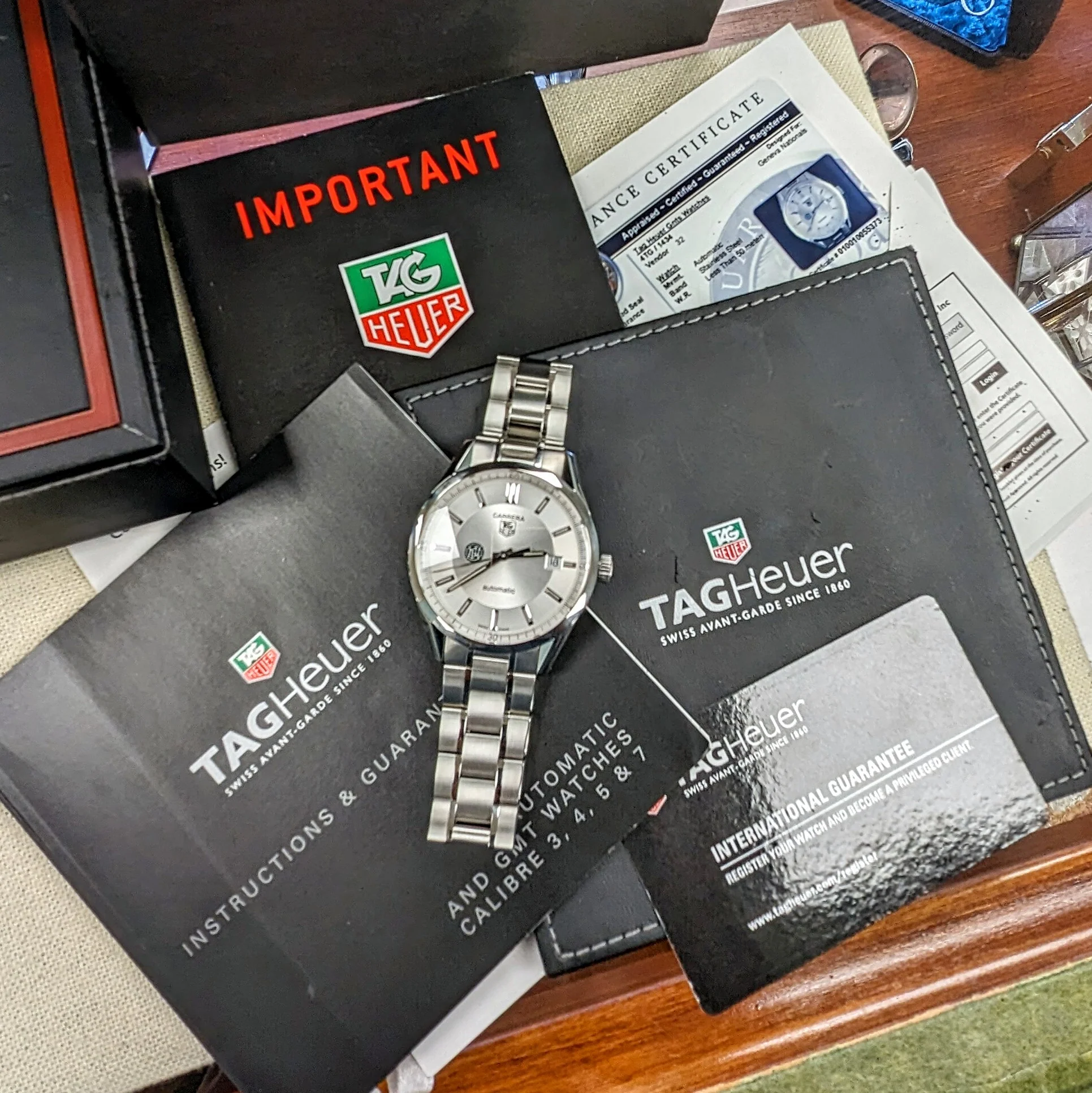 TAG HEUER Carrera Automatic Watch WV211A-2 "Geneva National Resort & Club" Dial Calibre 5 Date Indicator Wristwatch ALL Original, Double Box & Papers! - Image 15