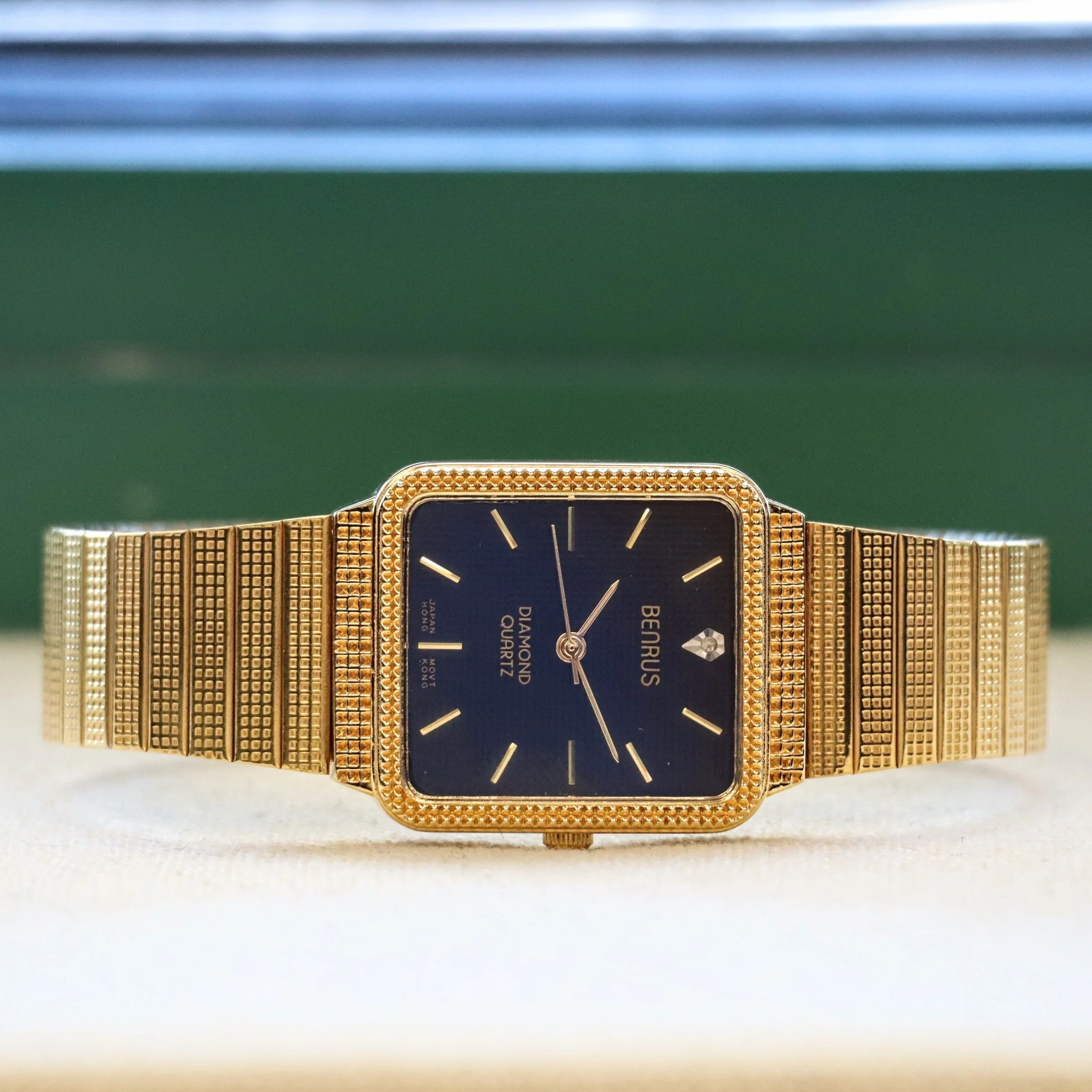 NOS Vintage BENRUS Diamond Quartz Watch Tank Case - ALL Original In BOX! - Image 10