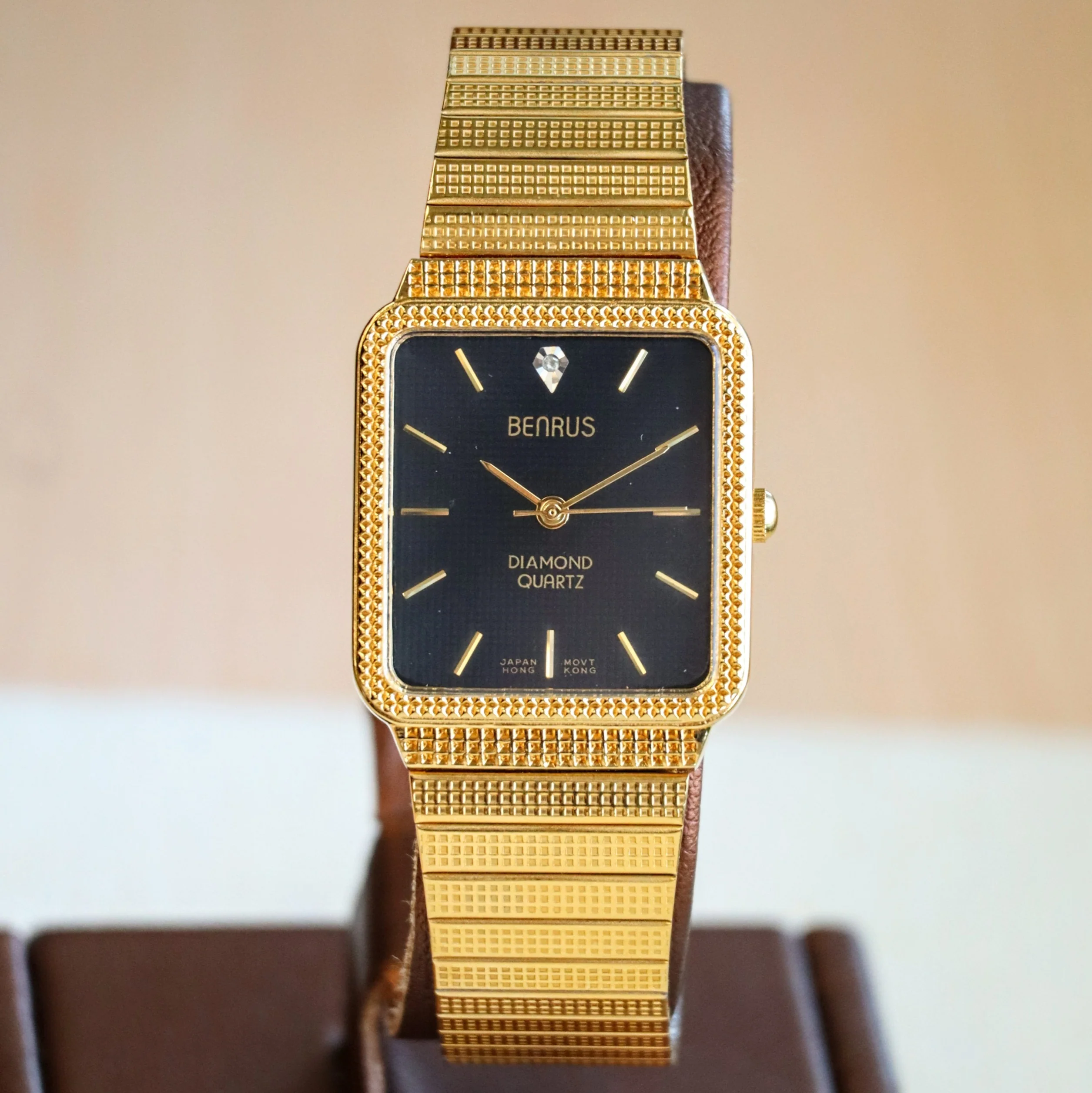 NOS Vintage BENRUS Diamond Quartz Watch Tank Case - ALL Original In BOX! - Image 4