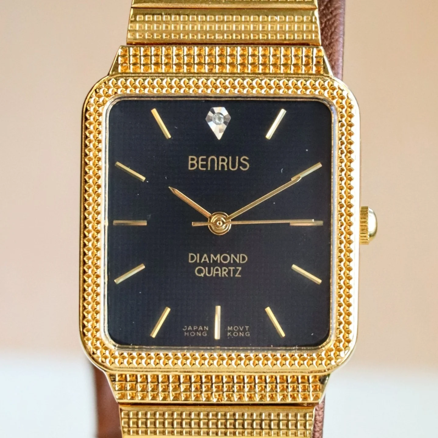 NOS Vintage BENRUS Diamond Quartz Watch Tank Case - ALL Original In BOX! - Image 5