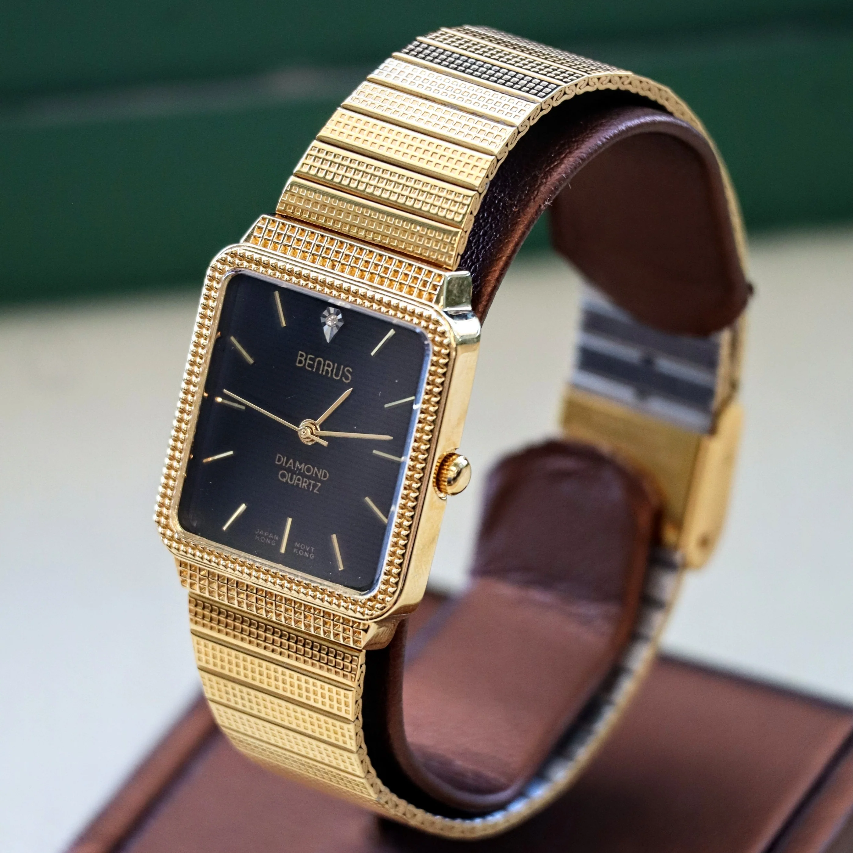 NOS Vintage BENRUS Diamond Quartz Watch Tank Case - ALL Original In BOX! - Image 7