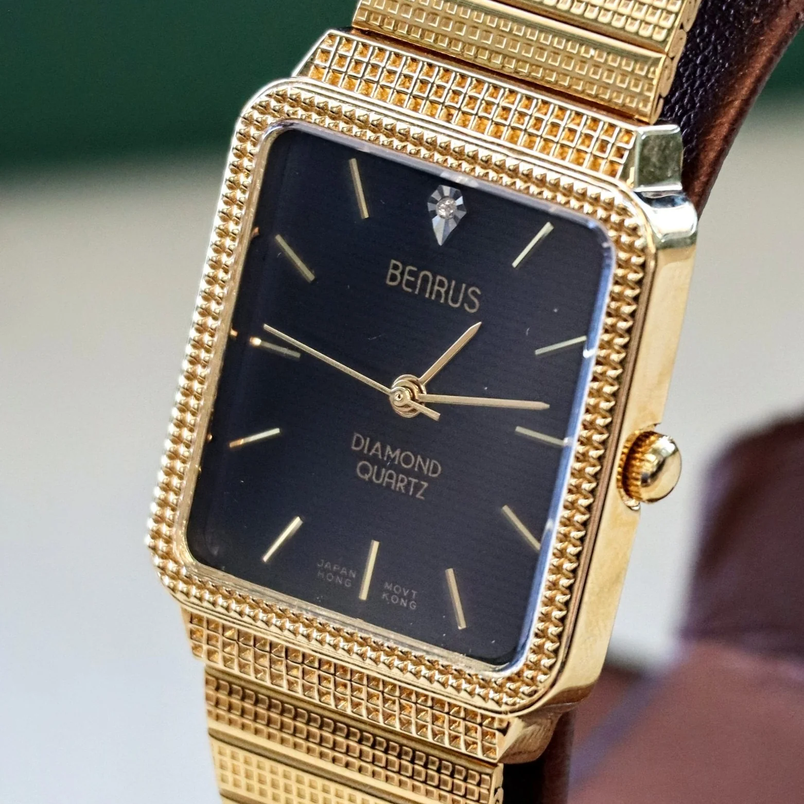 NOS Vintage BENRUS Diamond Quartz Watch Tank Case - ALL Original In BOX! - Image 8