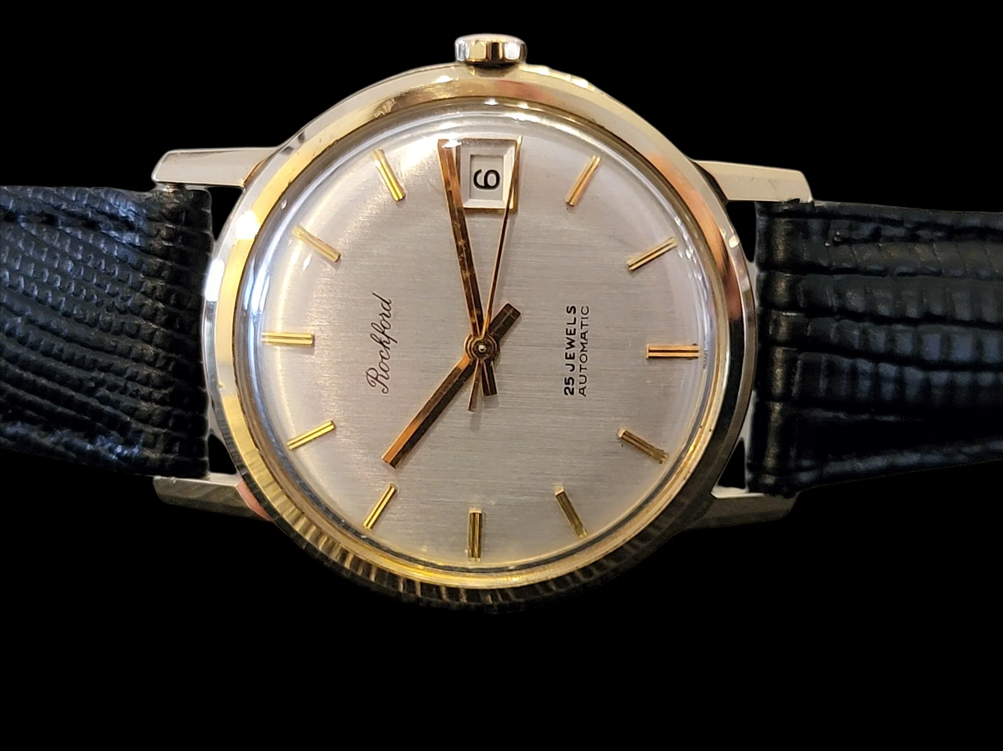 ROCKFORD Self-Winding Calendar Watch 14K GOLD 25J Cal. Bennett Bros. ETA 2472 - Image 10
