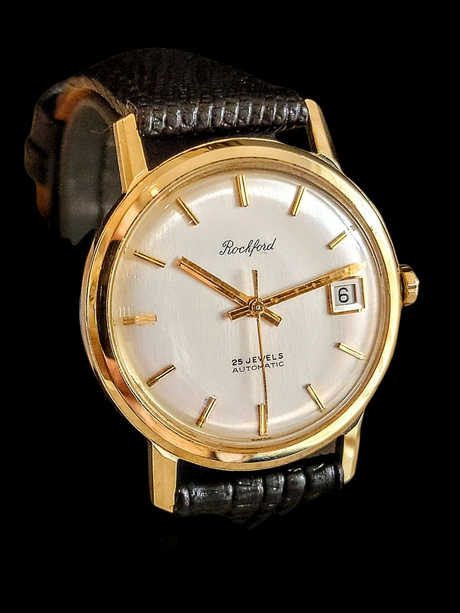 ROCKFORD Self-Winding Calendar Watch 14K GOLD 25J Cal. Bennett Bros. ETA 2472 - Image 3