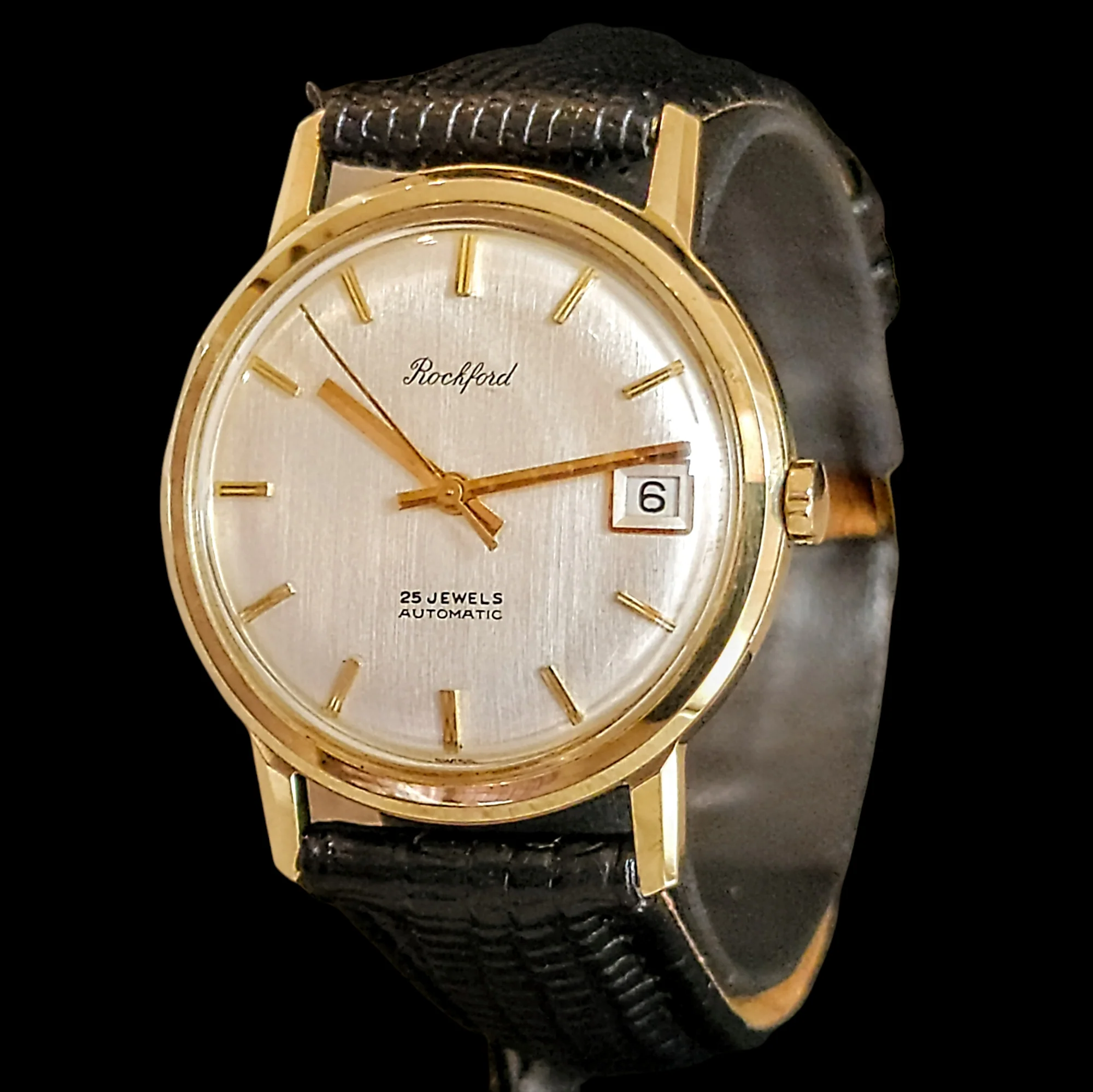 ROCKFORD Self-Winding Calendar Watch 14K GOLD 25J Cal. Bennett Bros. ETA 2472 - Image 5