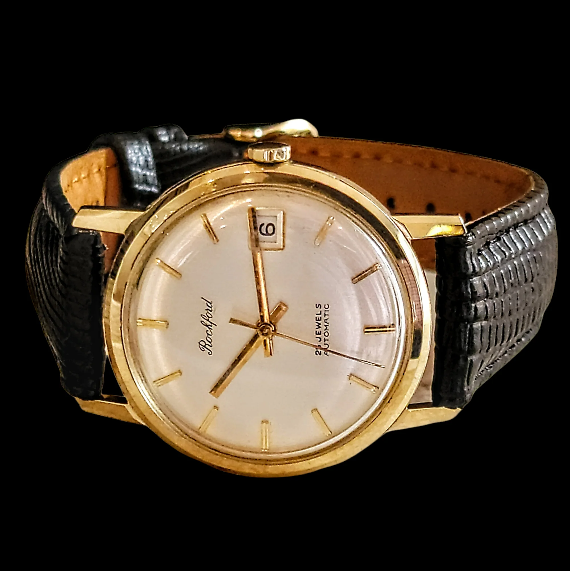 ROCKFORD Self-Winding Calendar Watch 14K GOLD 25J Cal. Bennett Bros. ETA 2472 - Image 6
