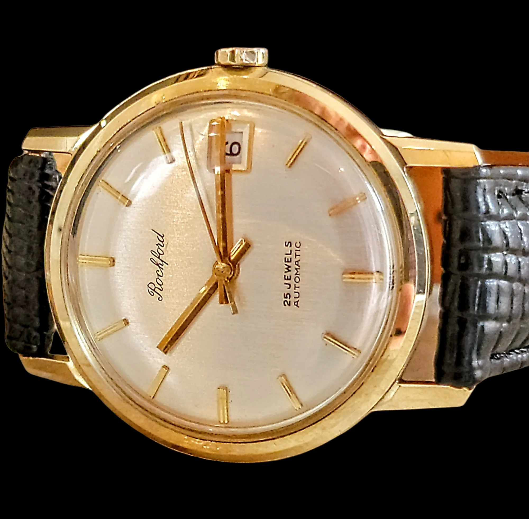 ROCKFORD Self-Winding Calendar Watch 14K GOLD 25J Cal. Bennett Bros. ETA 2472 - Image 7