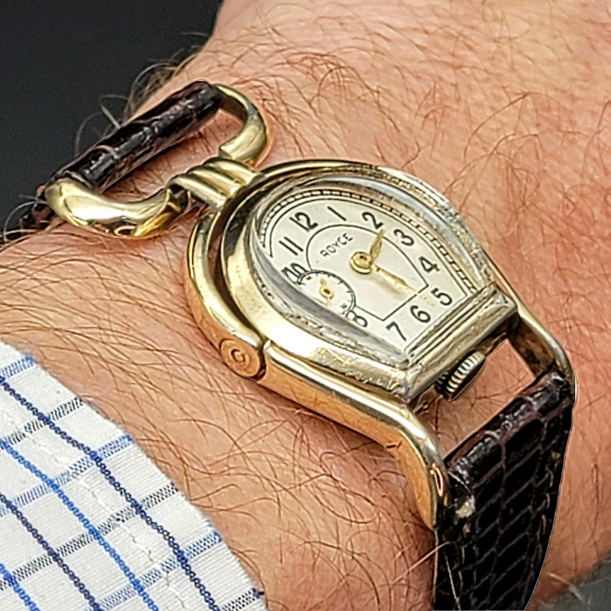 ROYCE Wristwatch "Horseshoe" Shaped Watch 17 Jewels Swiss - Image 12