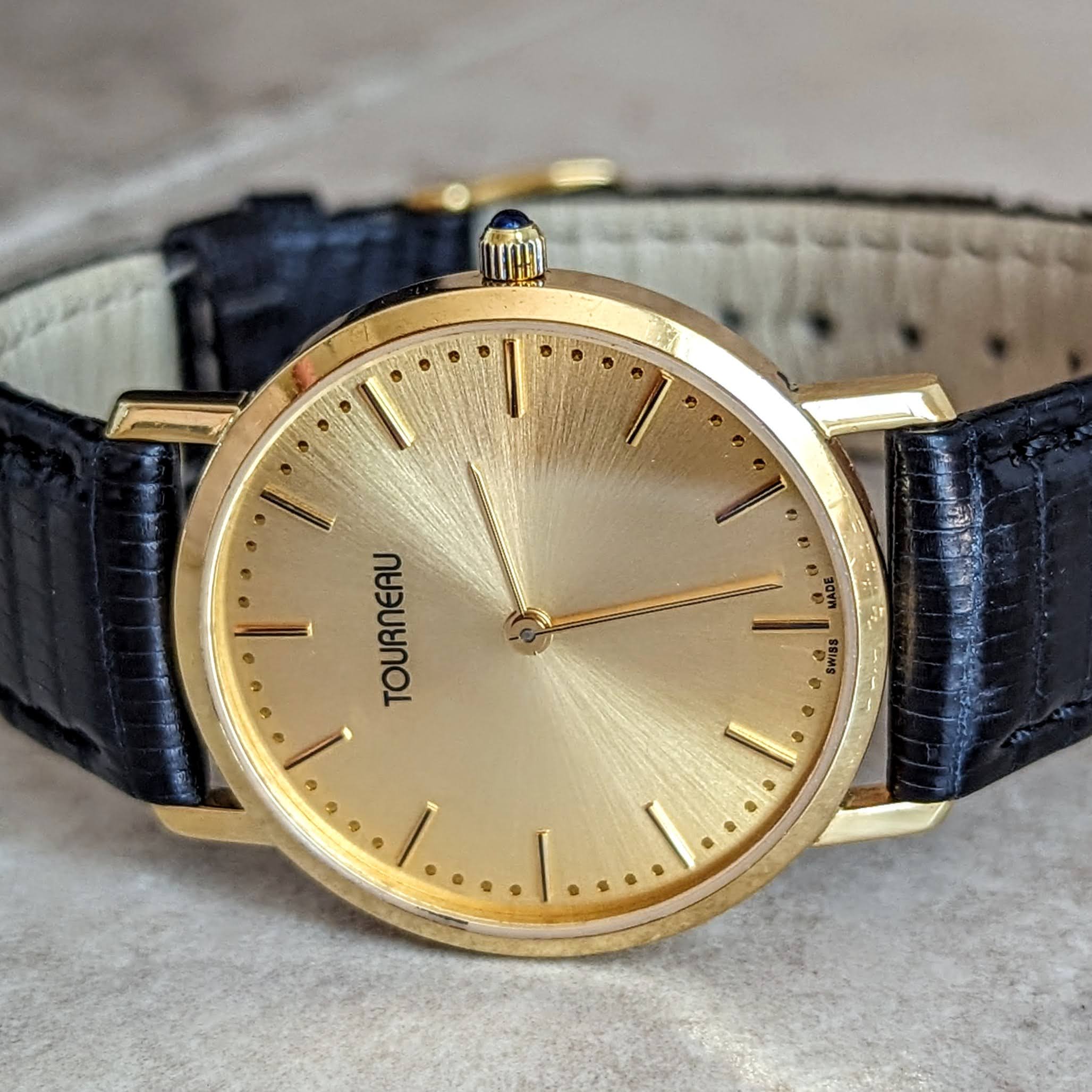 TOURNEAU Wristwatch 18K GOLD Swiss Made Cal. ETA 255.411 6J Quartz Watch 33mm - Image 13