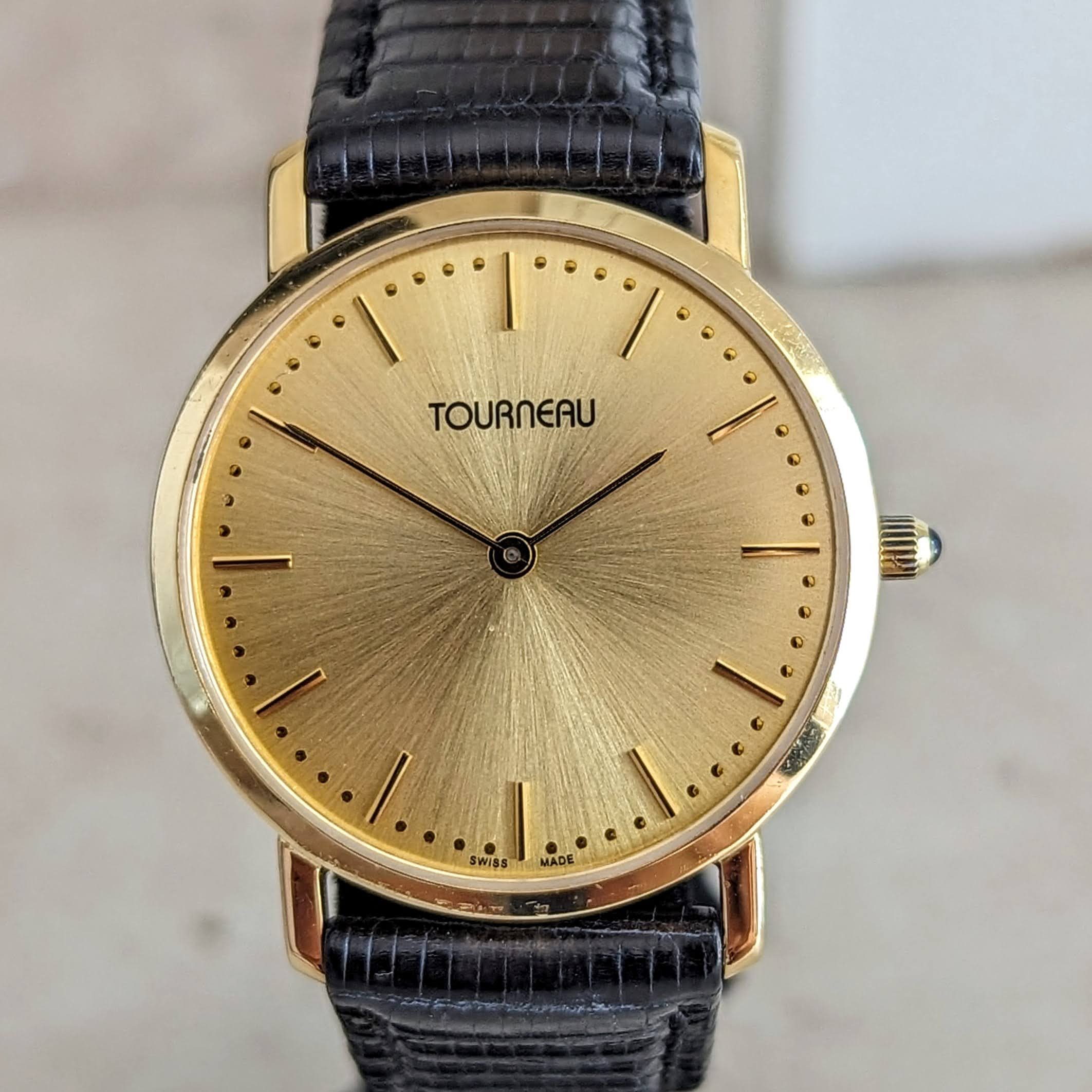 TOURNEAU Wristwatch 18K GOLD Swiss Made Cal. ETA 255.411 6J Quartz Watch 33mm - Image 3