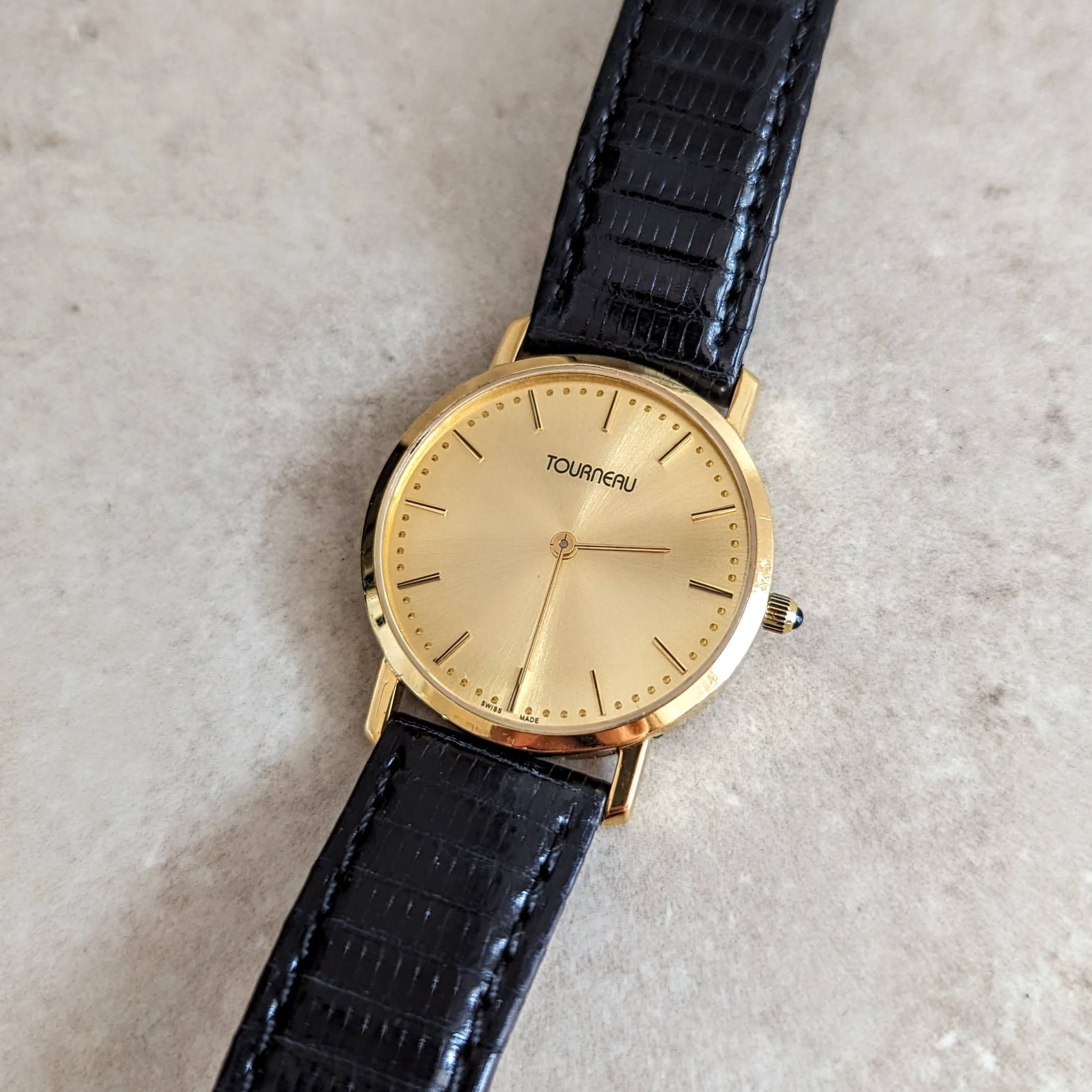 TOURNEAU Wristwatch 18K GOLD Swiss Made Cal. ETA 255.411 6J Quartz Watch 33mm - Image 8