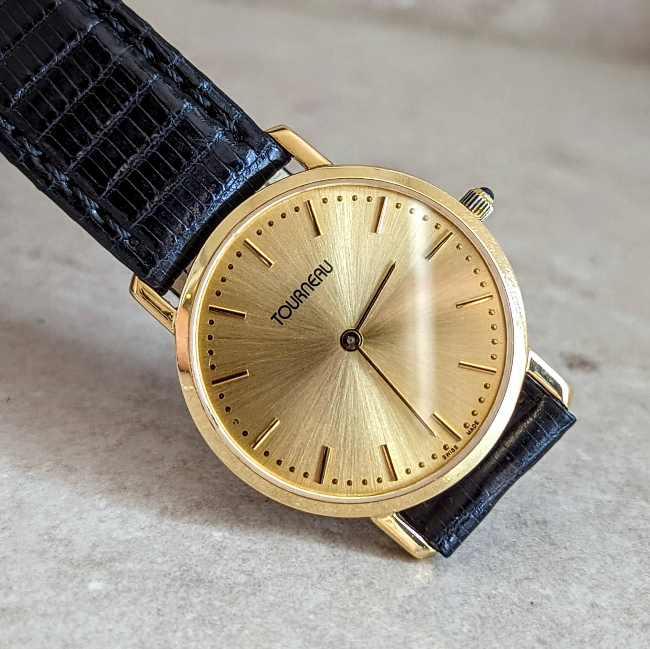 TOURNEAU Wristwatch 18K GOLD Swiss Made Cal. ETA 255.411 6J Quartz Watch 33mm - Image 9