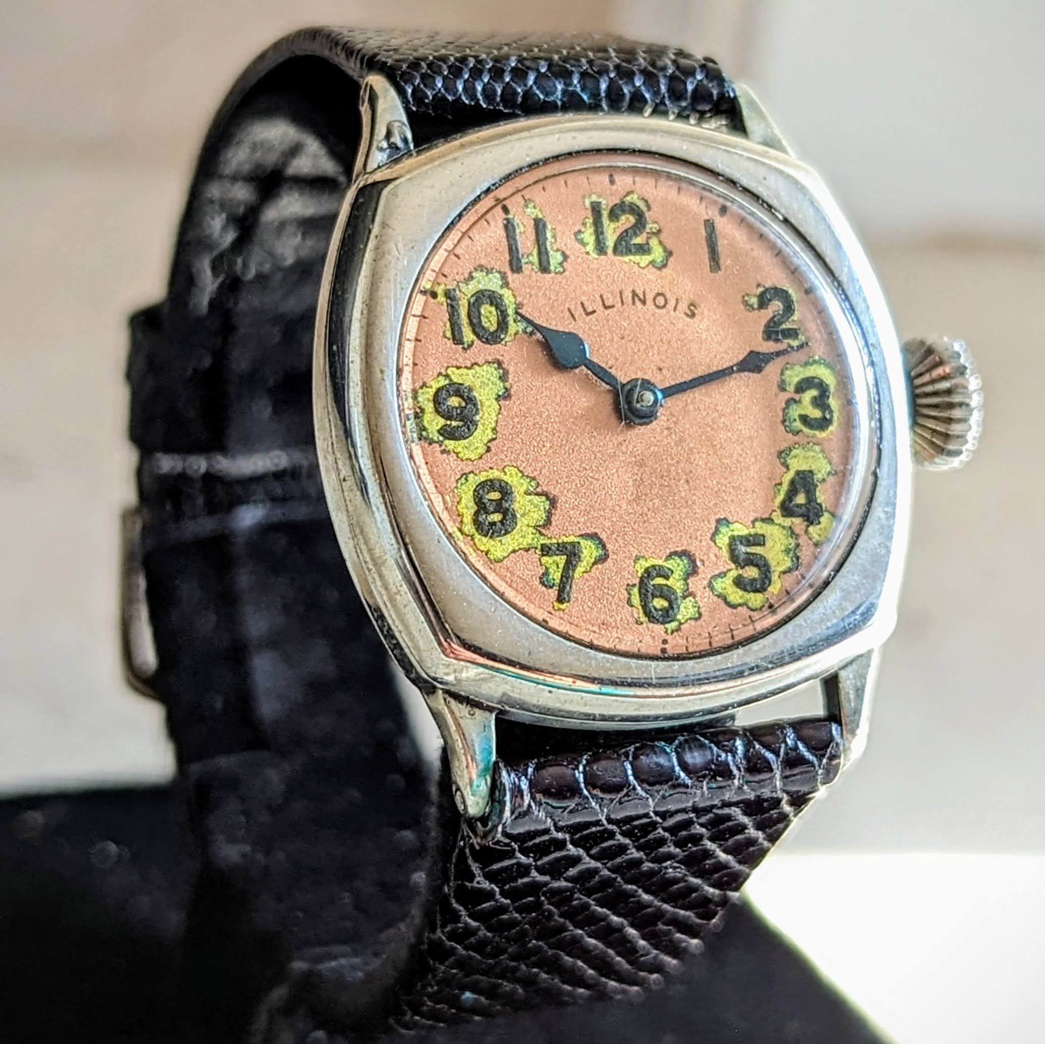 Vintage 1916 ILLINOIS Cushion Case Watch Movement grade 24 Manual Wristwatch - Image 5