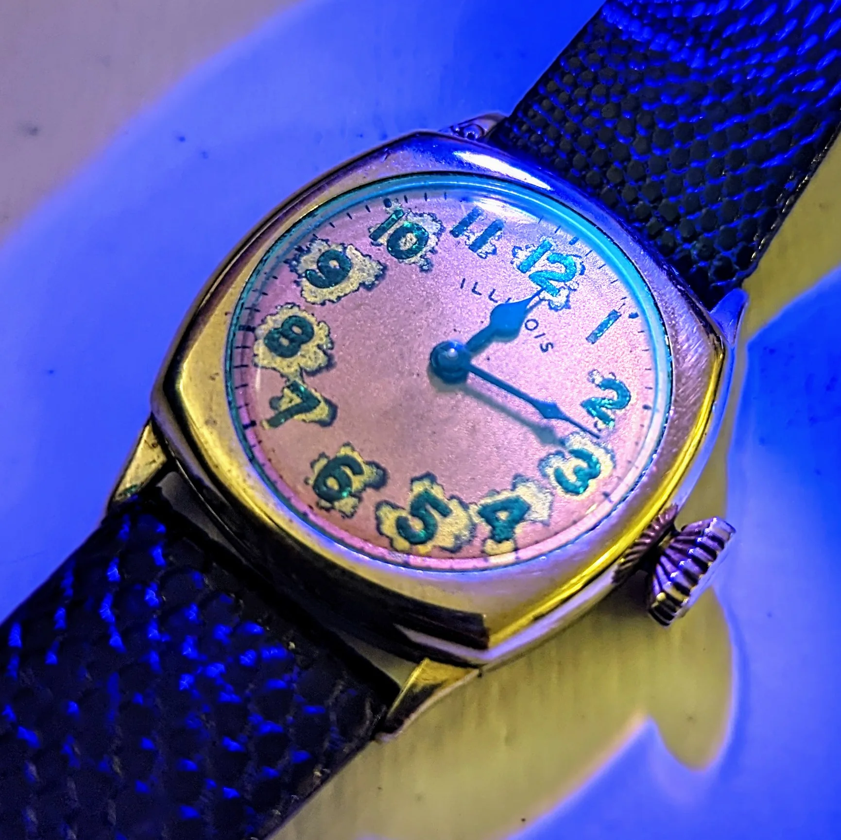 Vintage 1916 ILLINOIS Cushion Case Watch Movement grade 24 Manual Wristwatch - Image 7