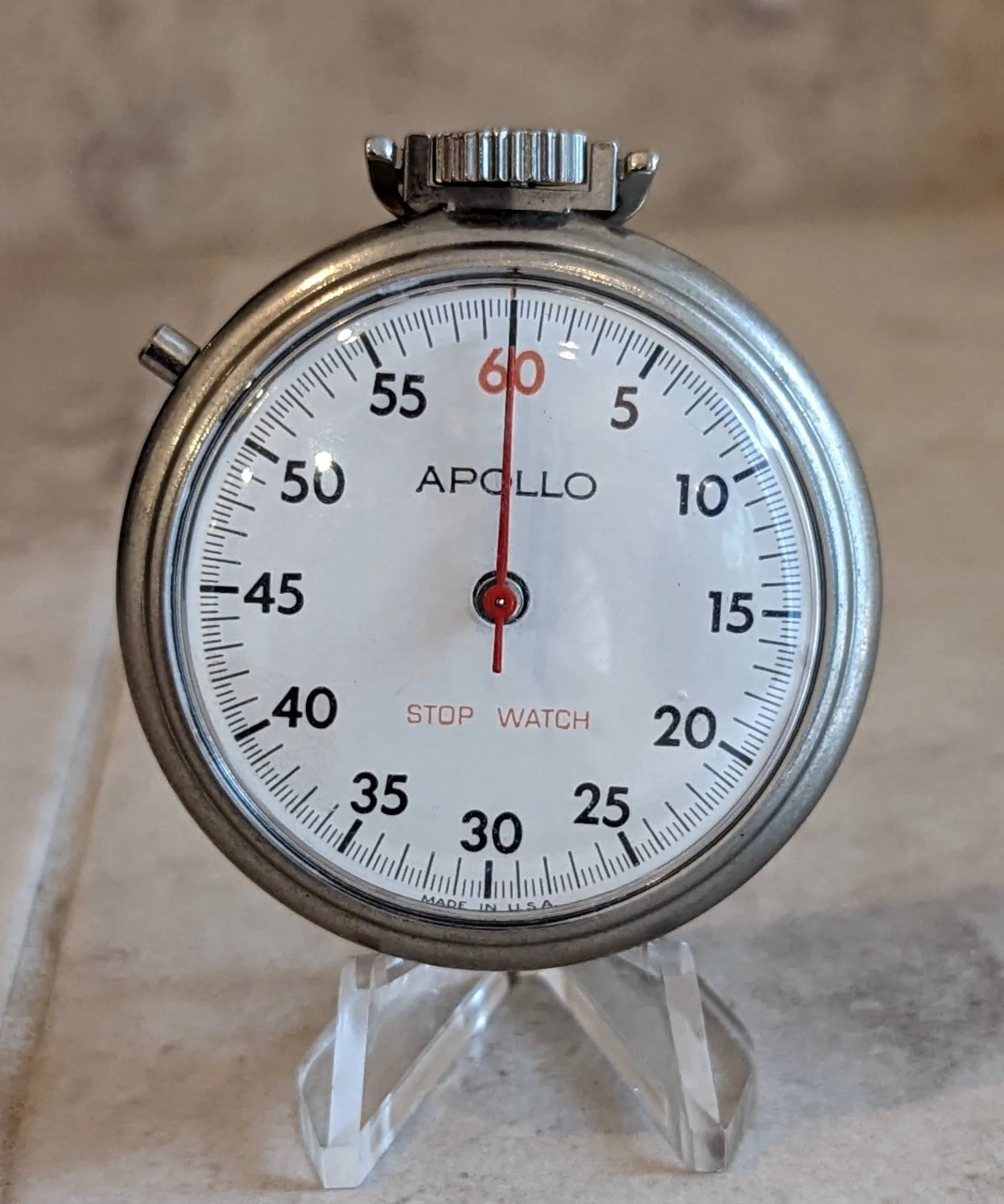 APOLLO Stop Watch U.S.A. Made Vintage Pocket Watch - RUNNING! - Image 3