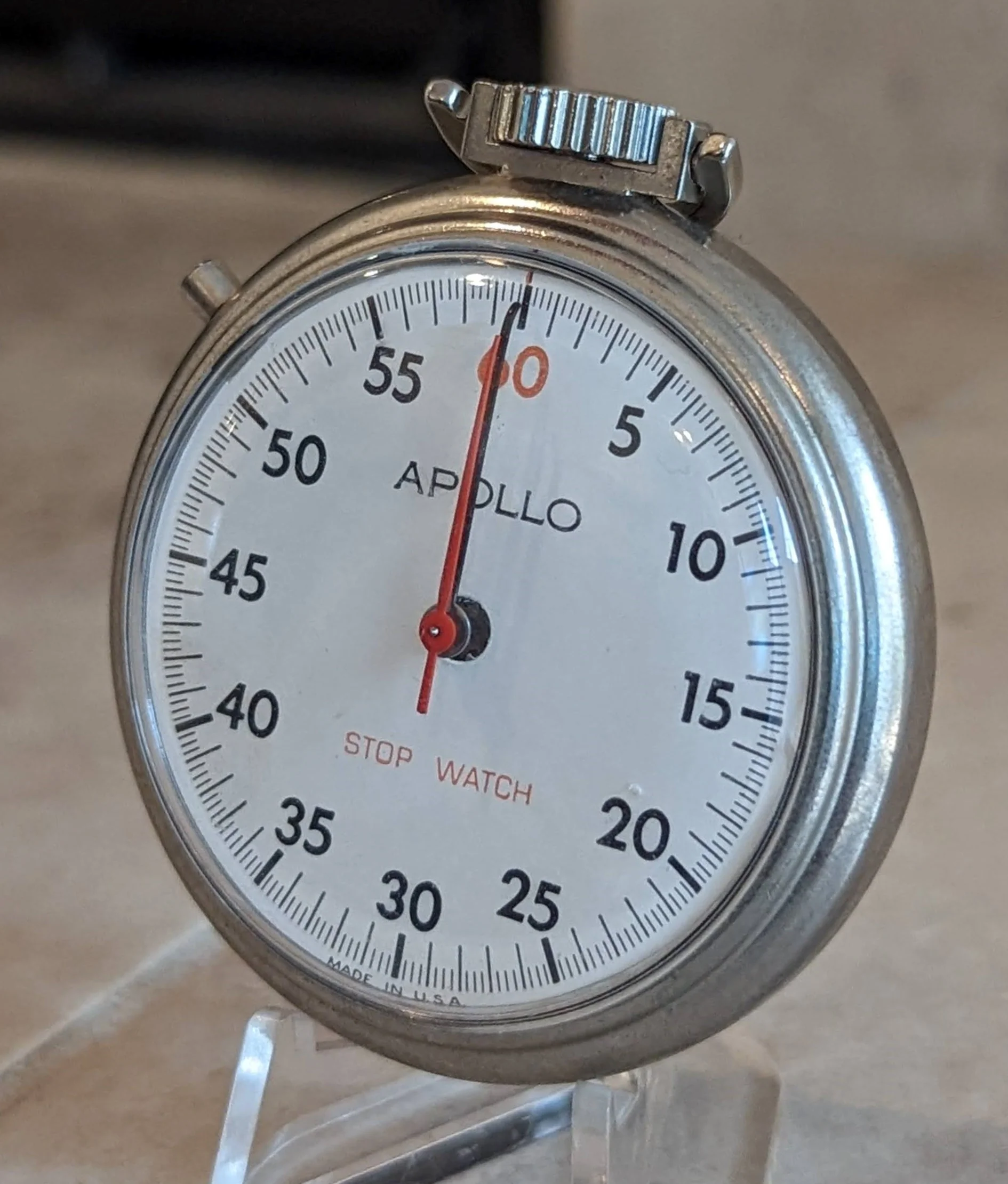 APOLLO Stop Watch U.S.A. Made Vintage Pocket Watch - RUNNING! - Image 4