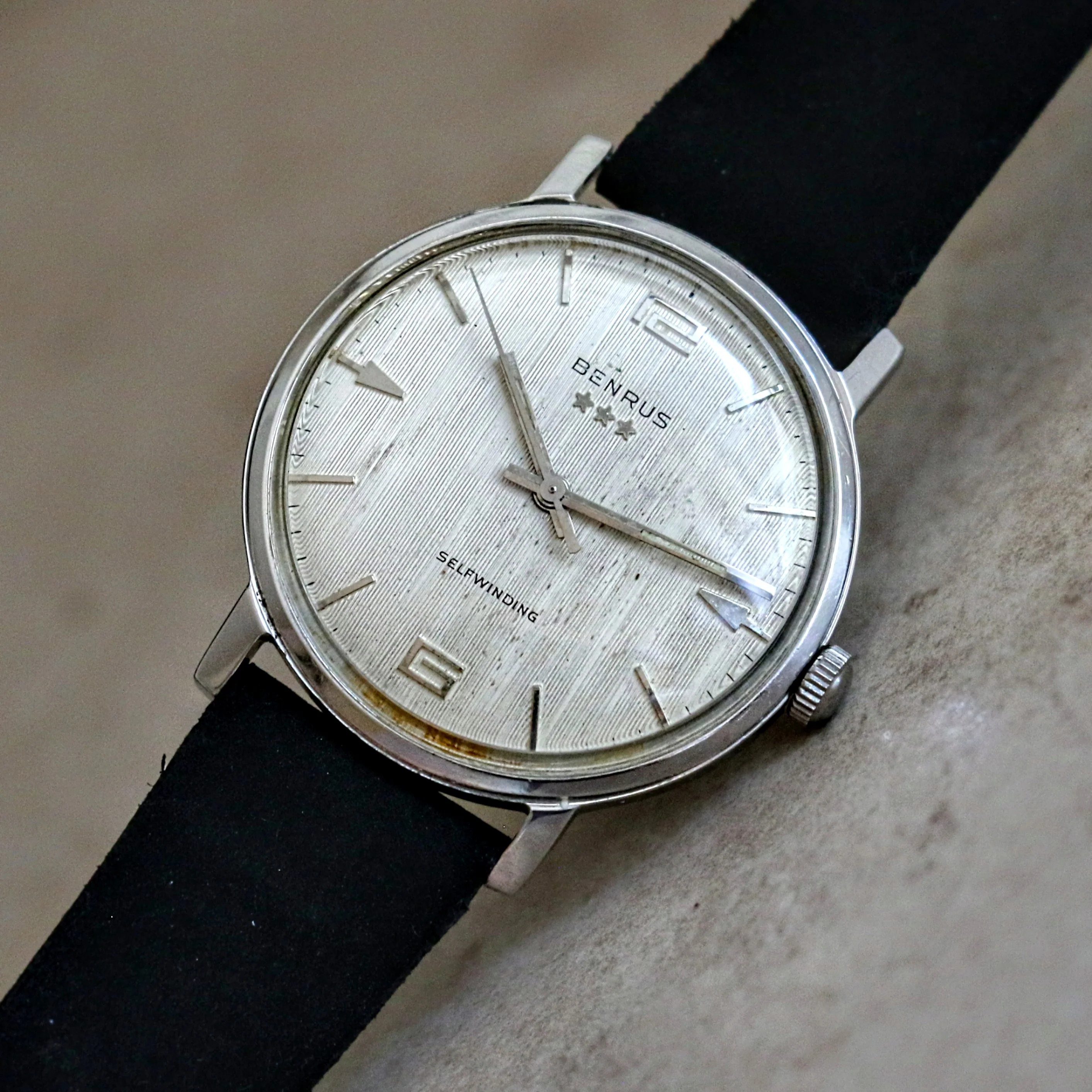Vintage BENRUS 3 Stars Selfwinding Wristwatch Swiss Made Vintage Watch - Image 10